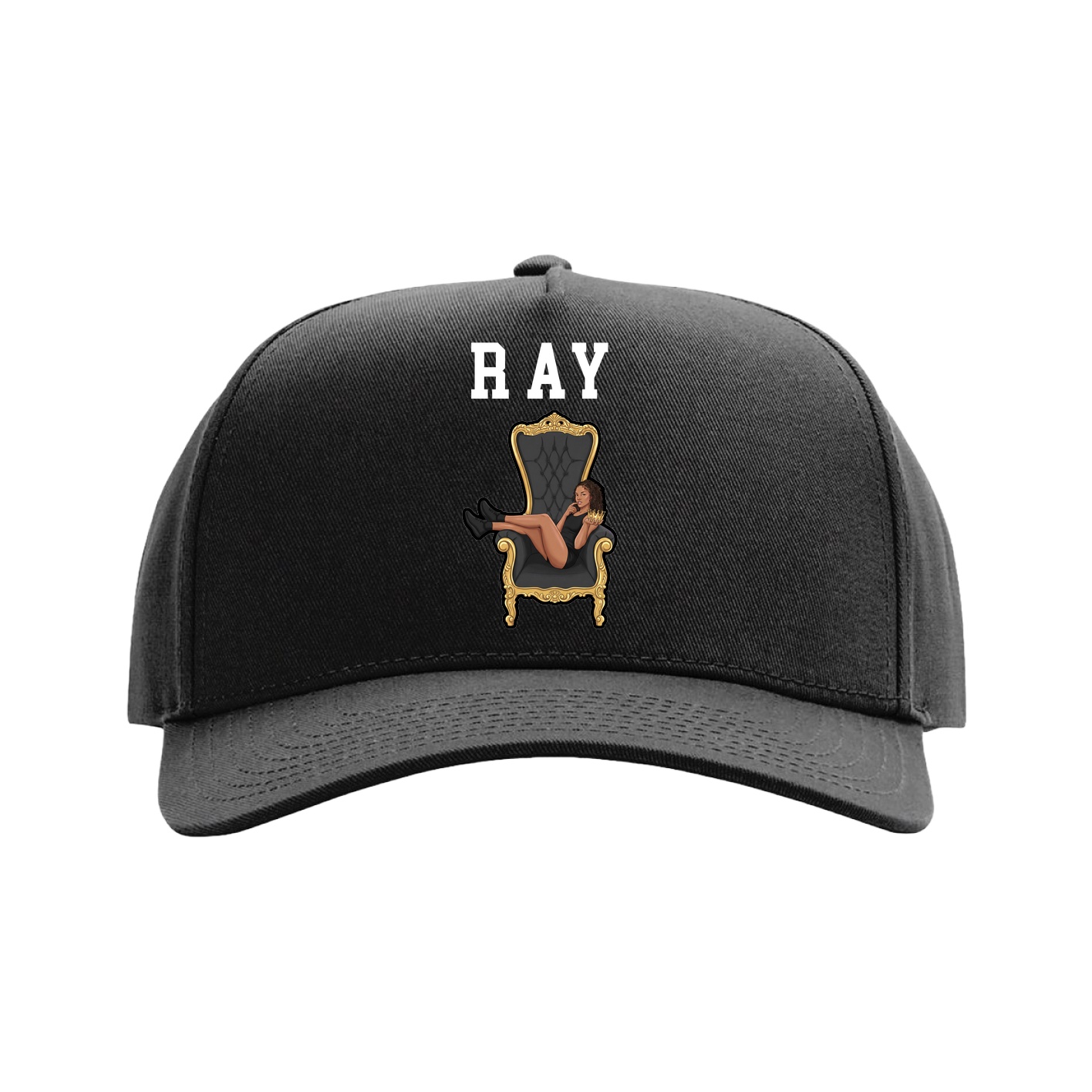 Full Fabric Five-Panel Champ Cap — Shirsey in Black