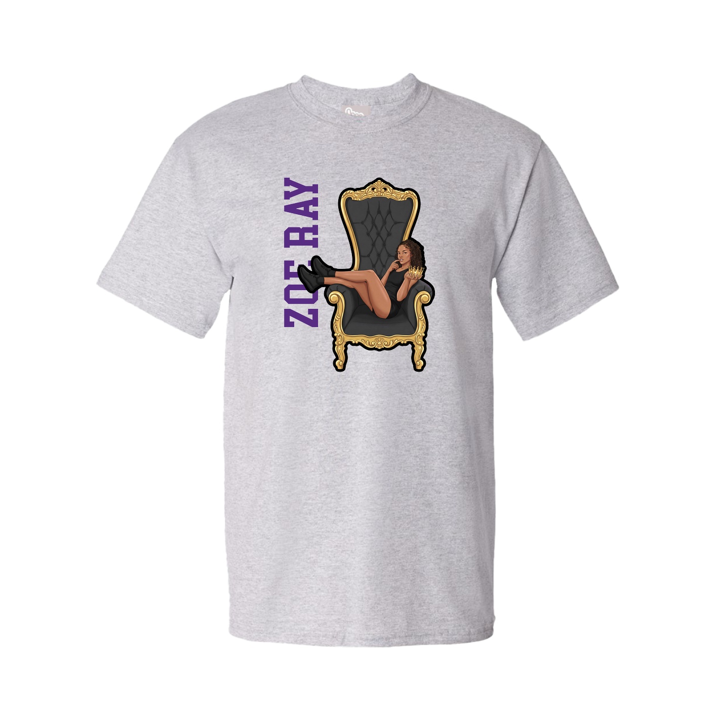 Tee — Name Vertical in Grey