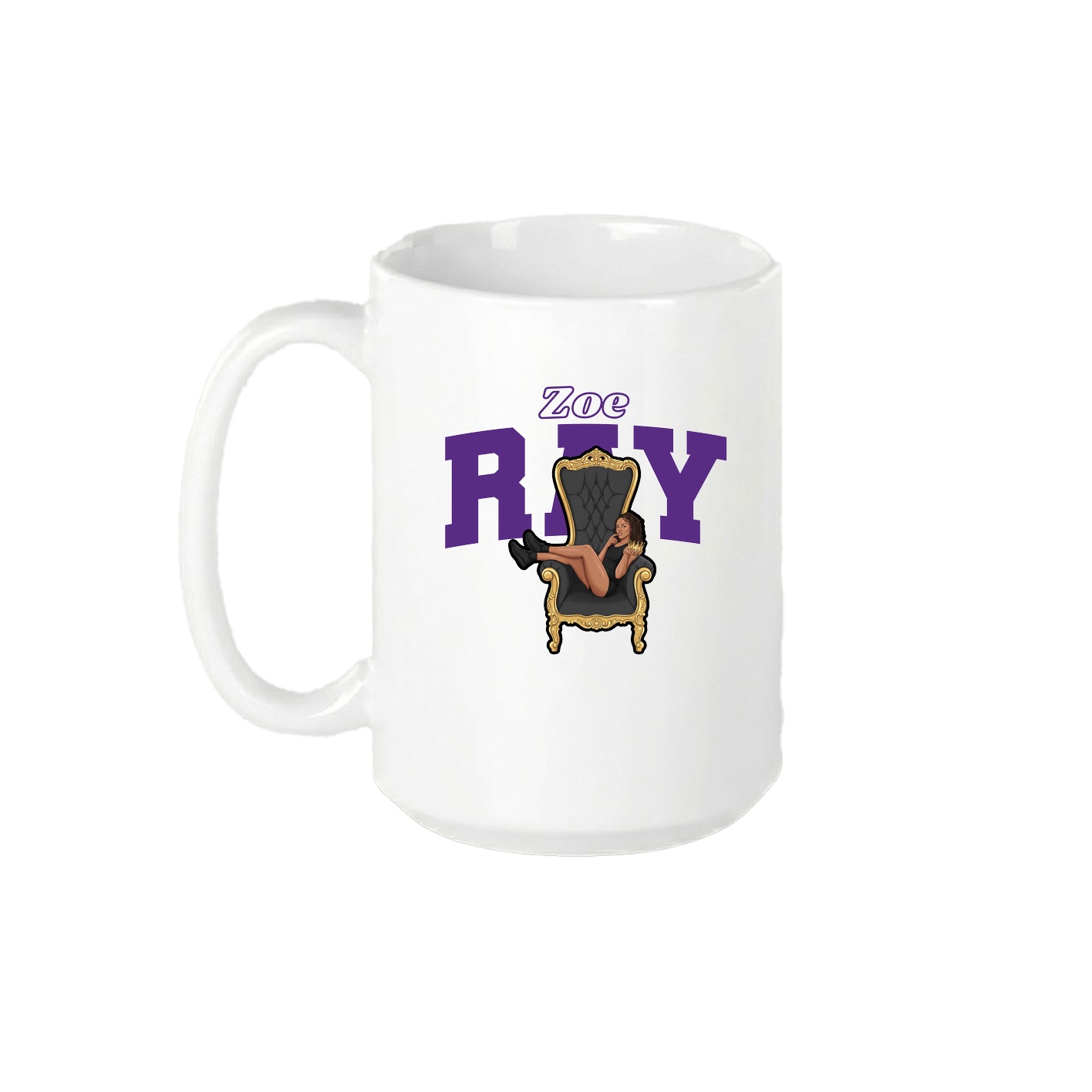 15oz Coffee Mug — Name Arch in White