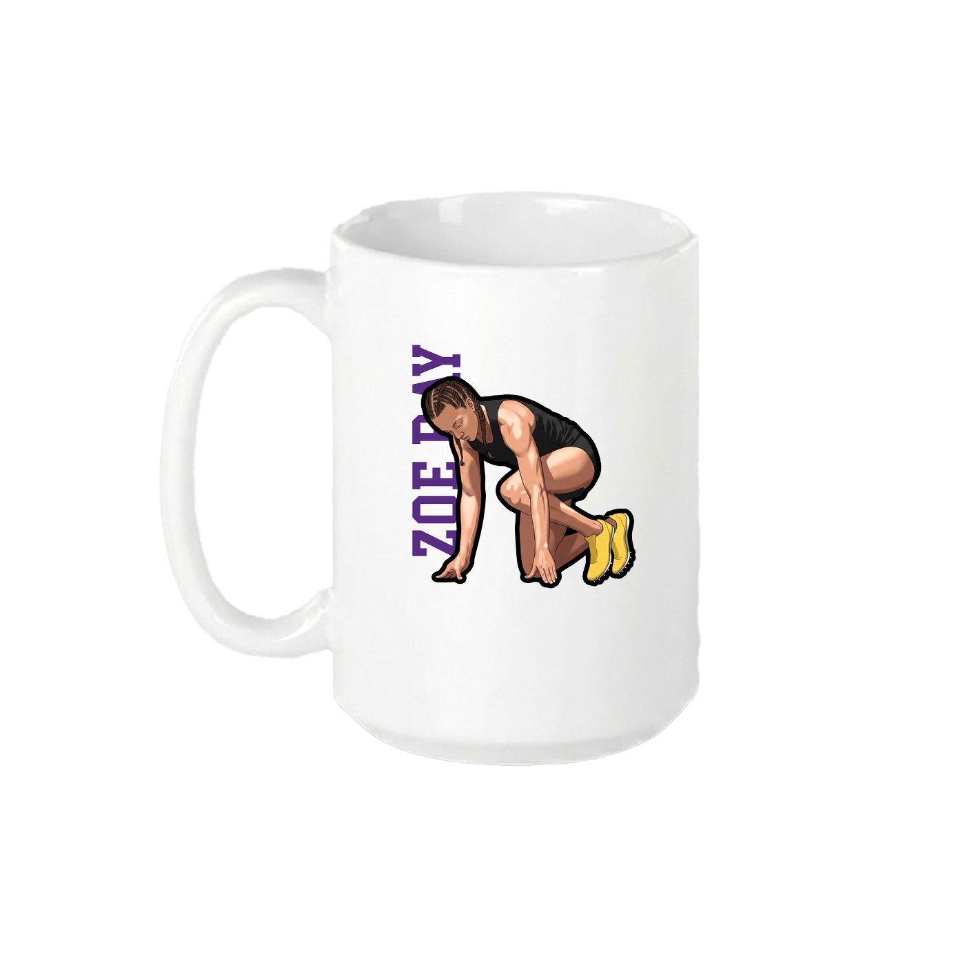 15oz Coffee Mug — Name Vertical in White