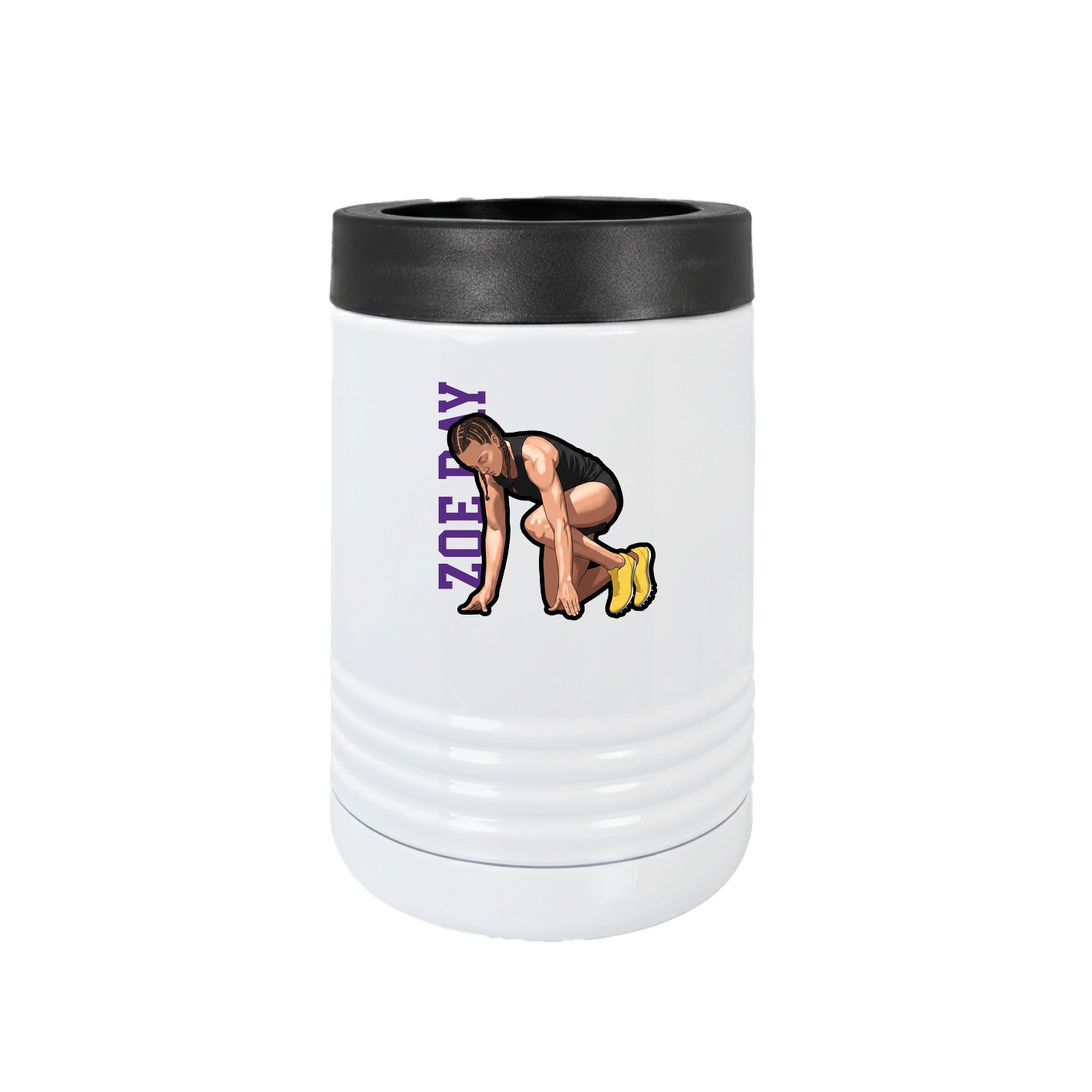 Beverage Holder — Name Vertical in White