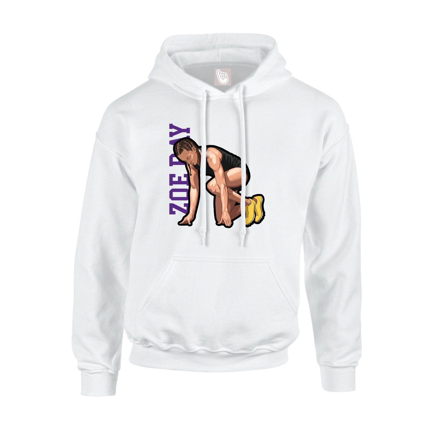Hoodie — Name Vertical in White