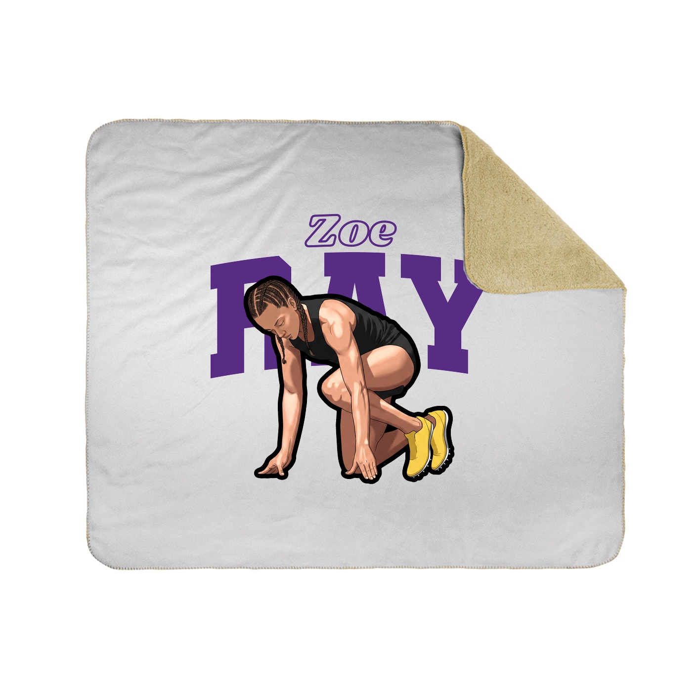 Throw Blanket — Name Arch in White