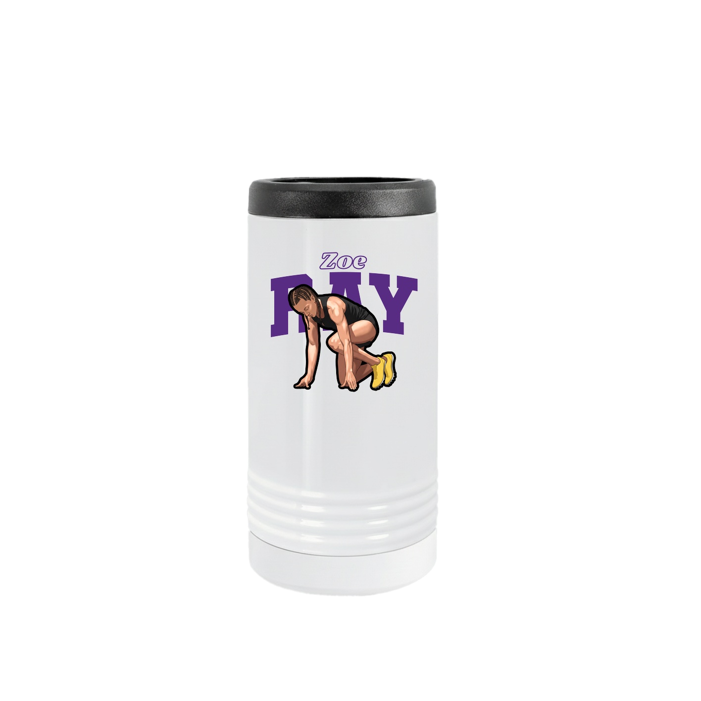 Slim Beverage Holder — Name Arch in White