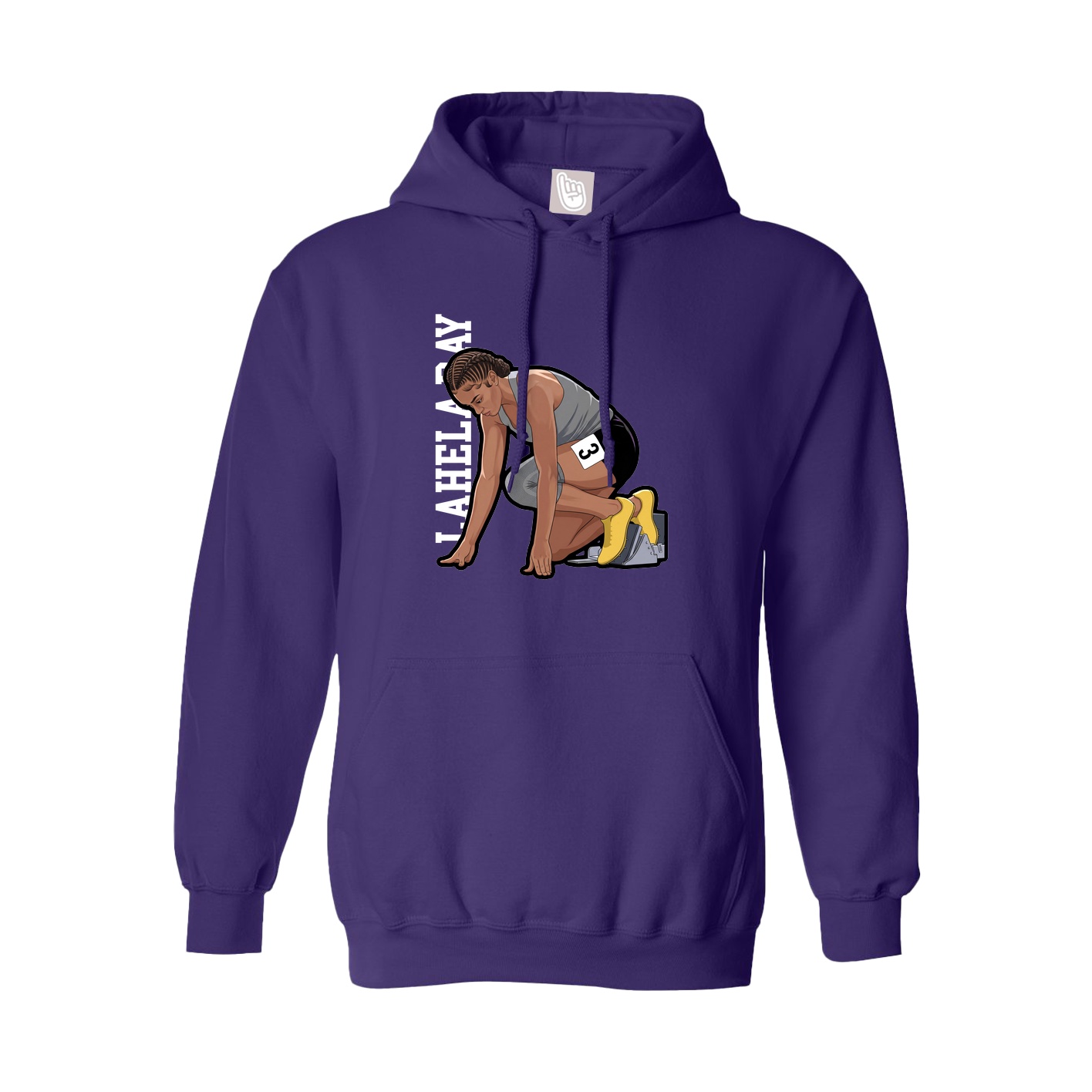 Youth Hoodie — Name Vertical in Purple