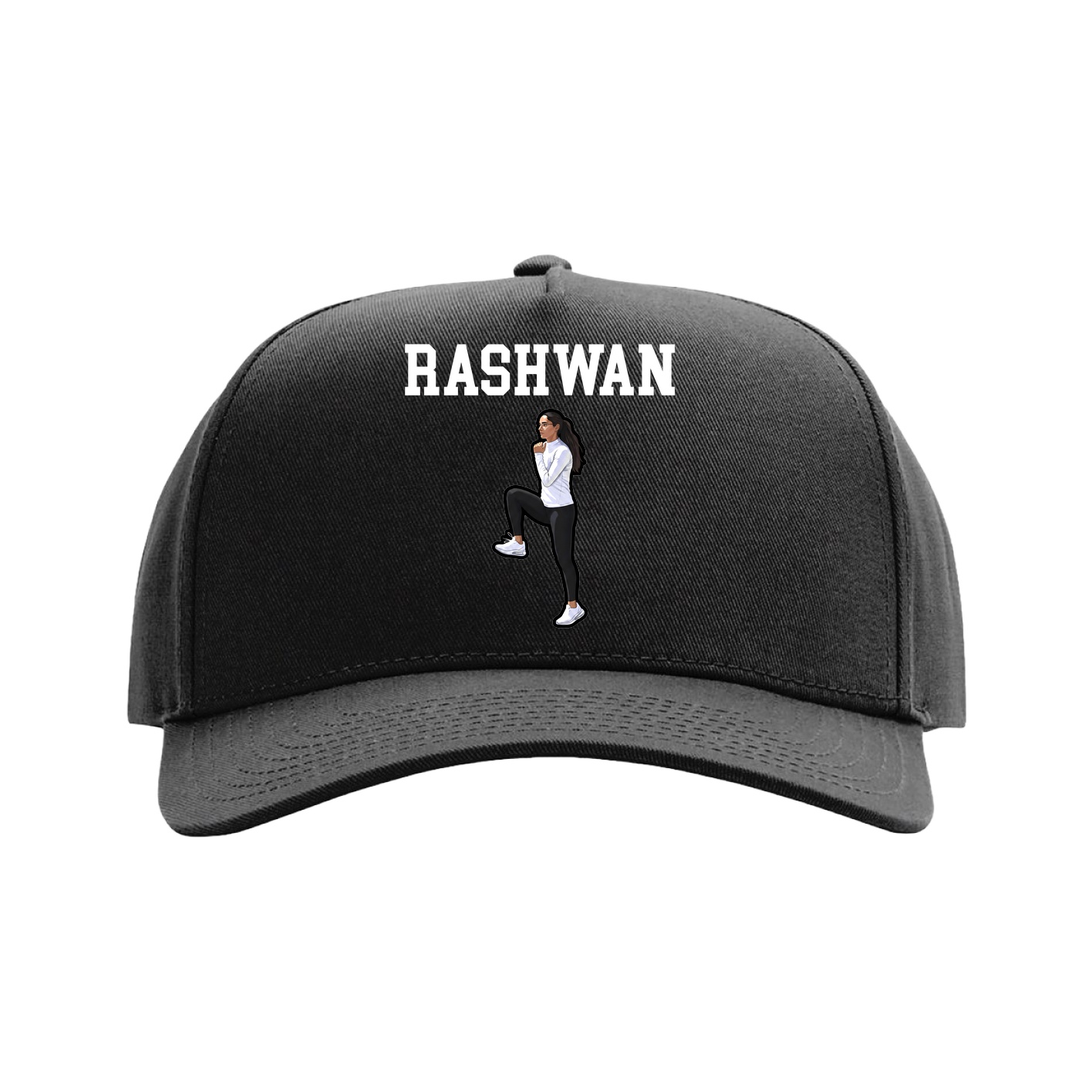 Full Fabric Five-Panel Champ Cap — Shirsey in Black