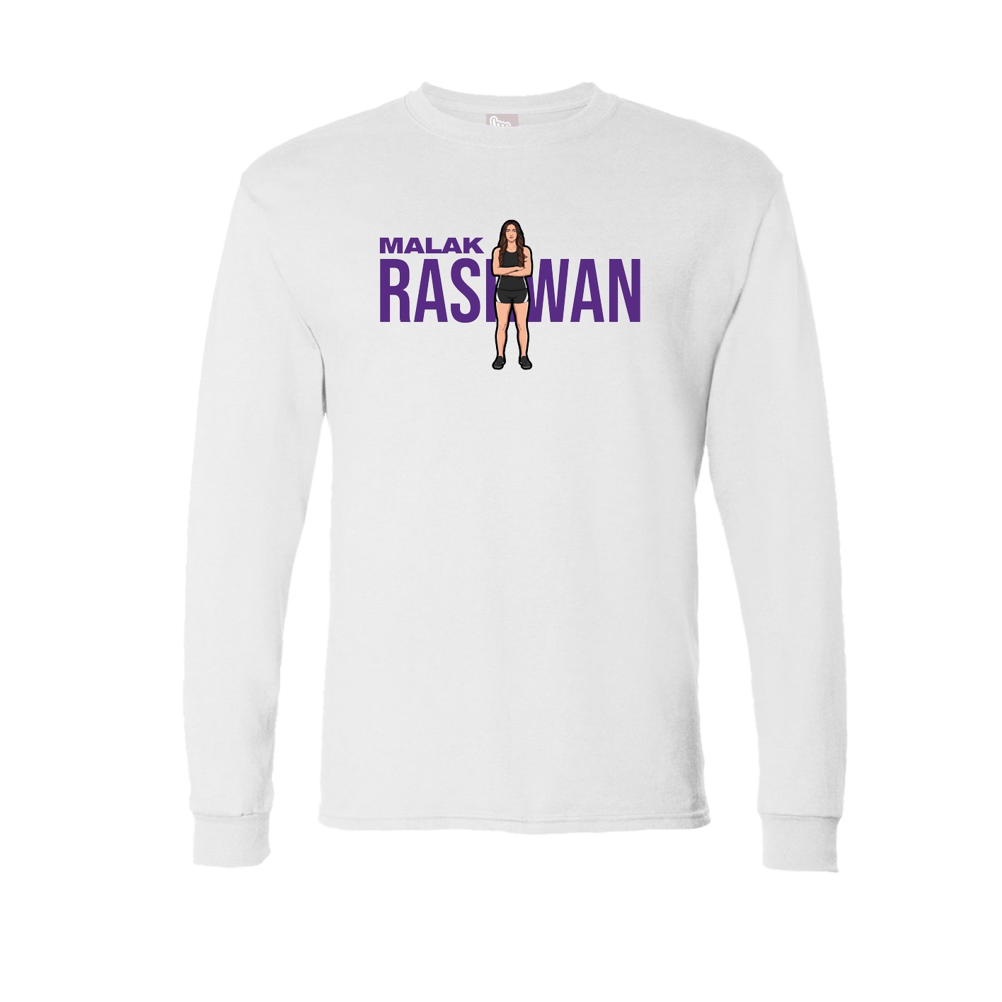 Long Sleeve Tee — Player Name in White