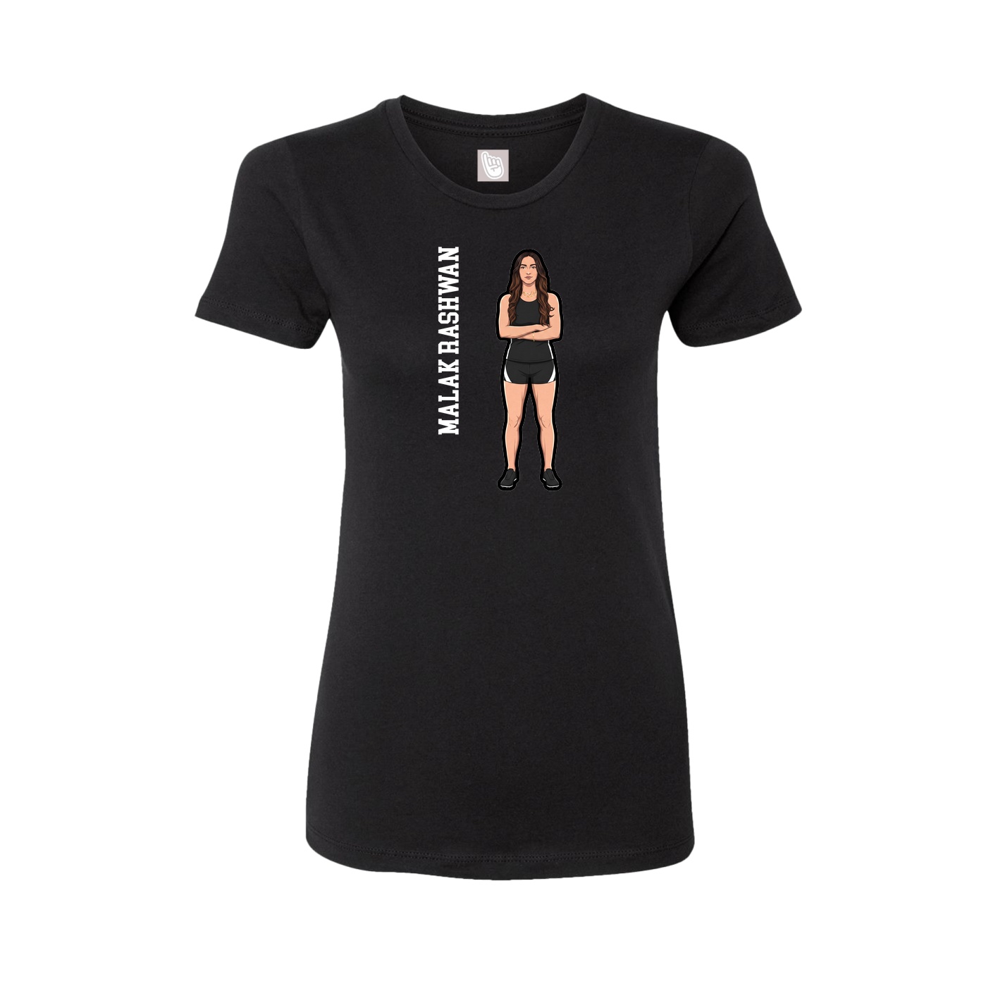 Womens Tee — Name Vertical in Black