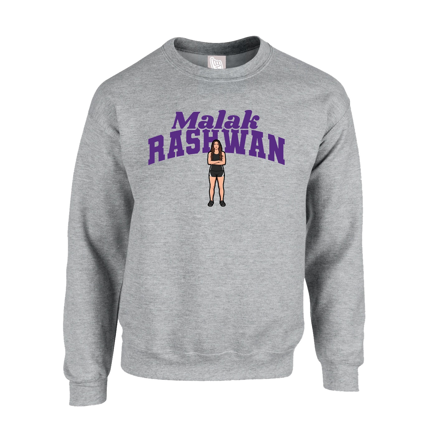 Fleece Crew — Signature Arch in Grey