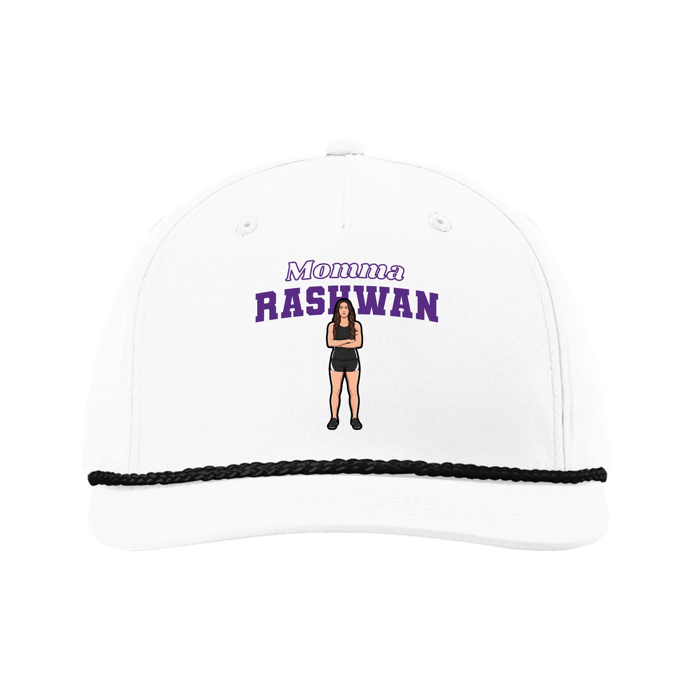 Five-Panel Classic Rope Cap — Mothers Day Block in White