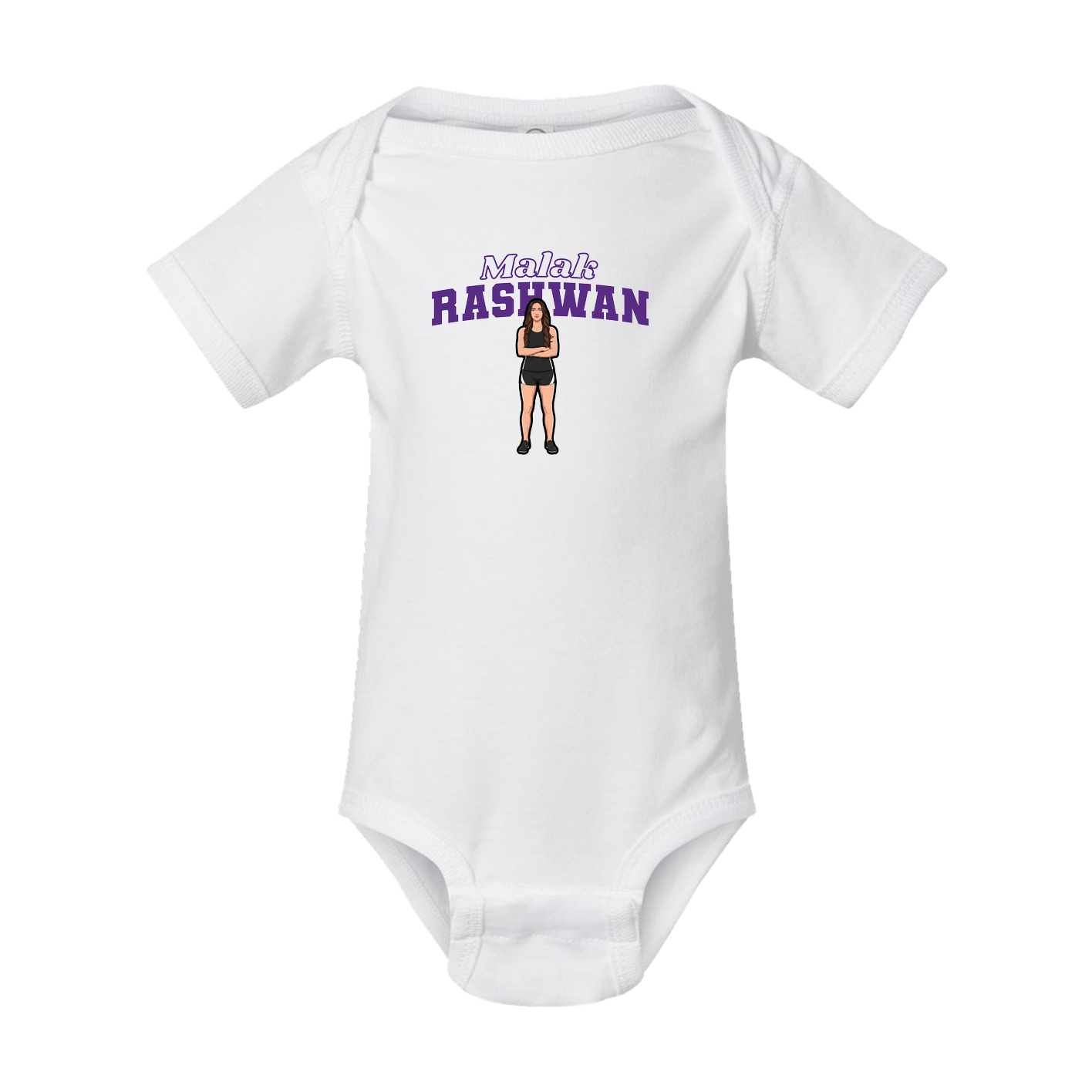 Baby Onesie — Name Arch in White