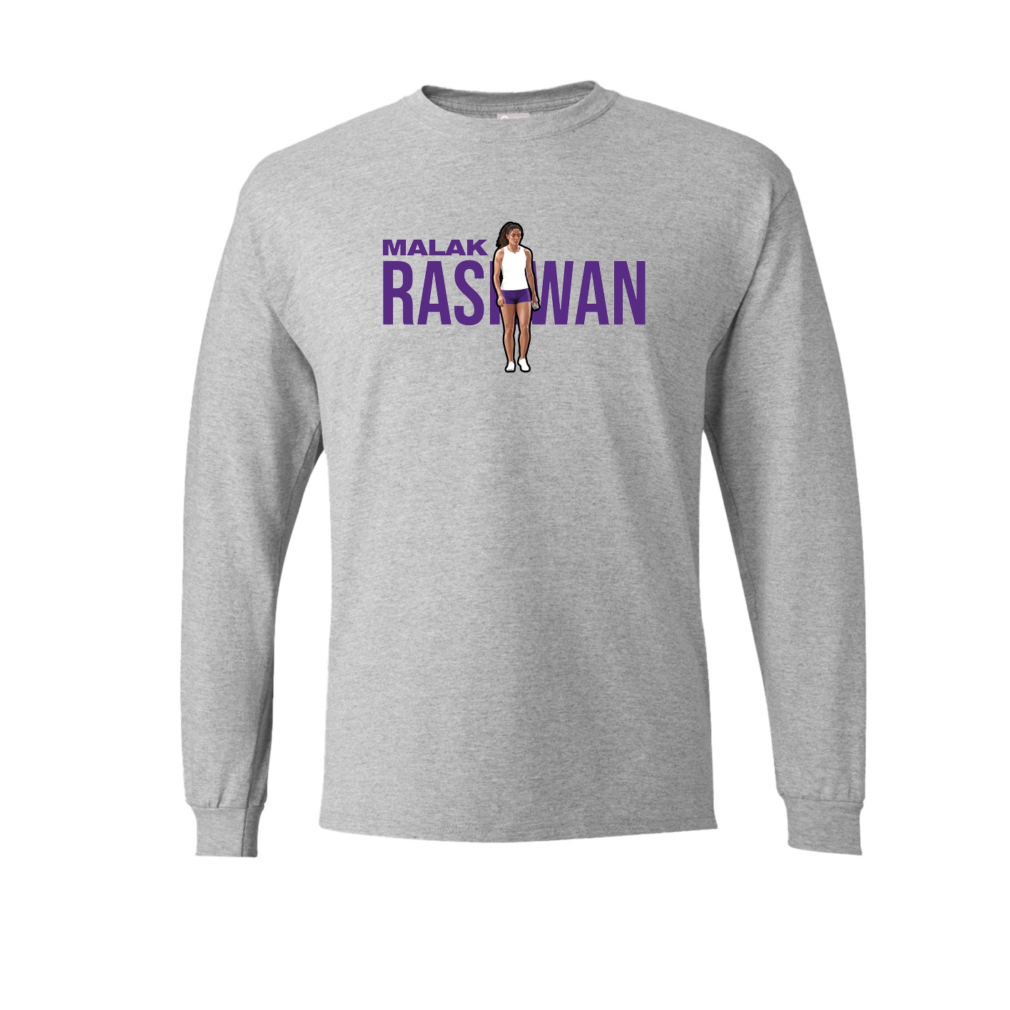 Long Sleeve Tee — Player Name in Grey