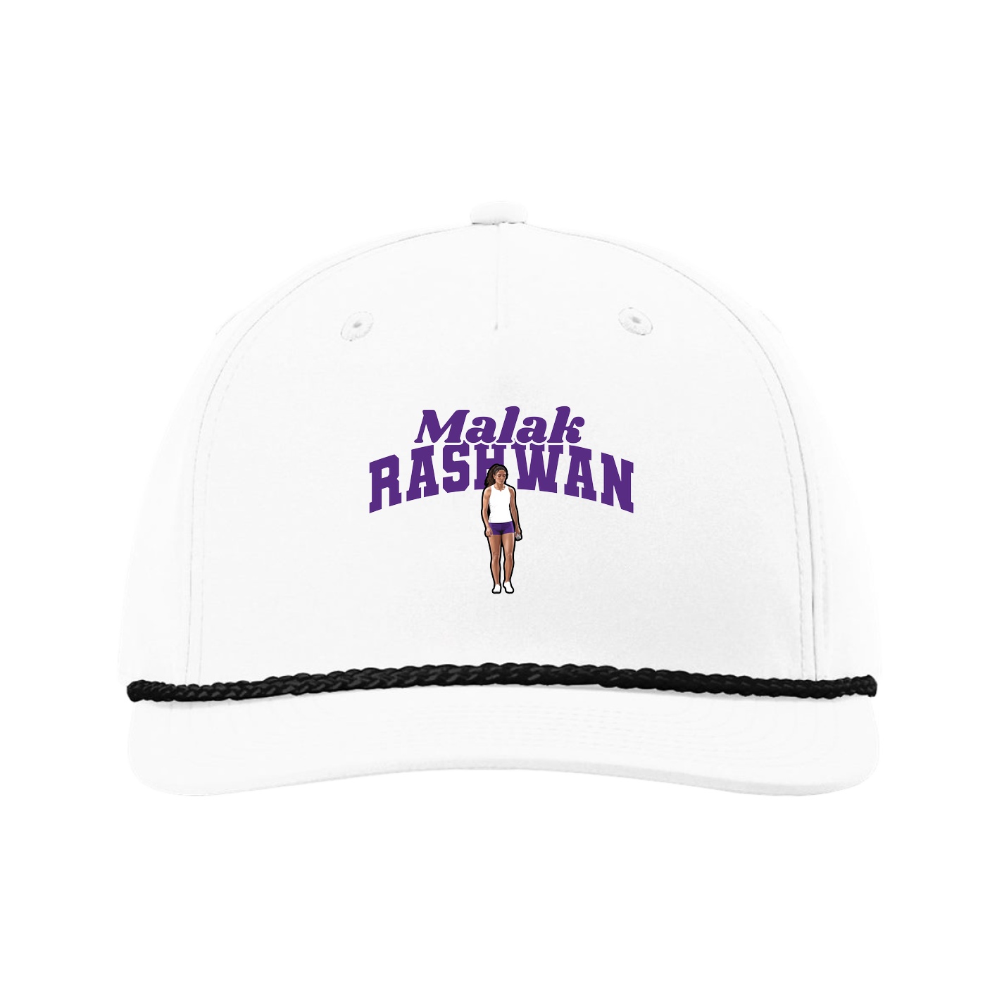 Five-Panel Classic Rope Cap — Signature Arch in White
