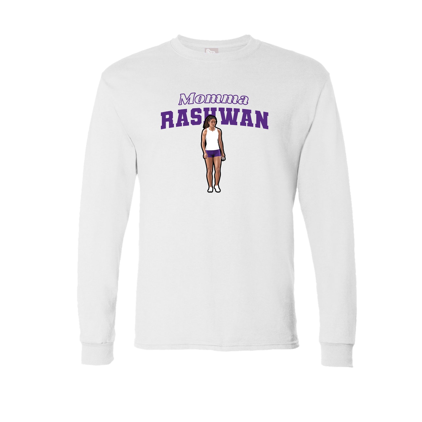 Long Sleeve Tee — Mothers Day Block in White