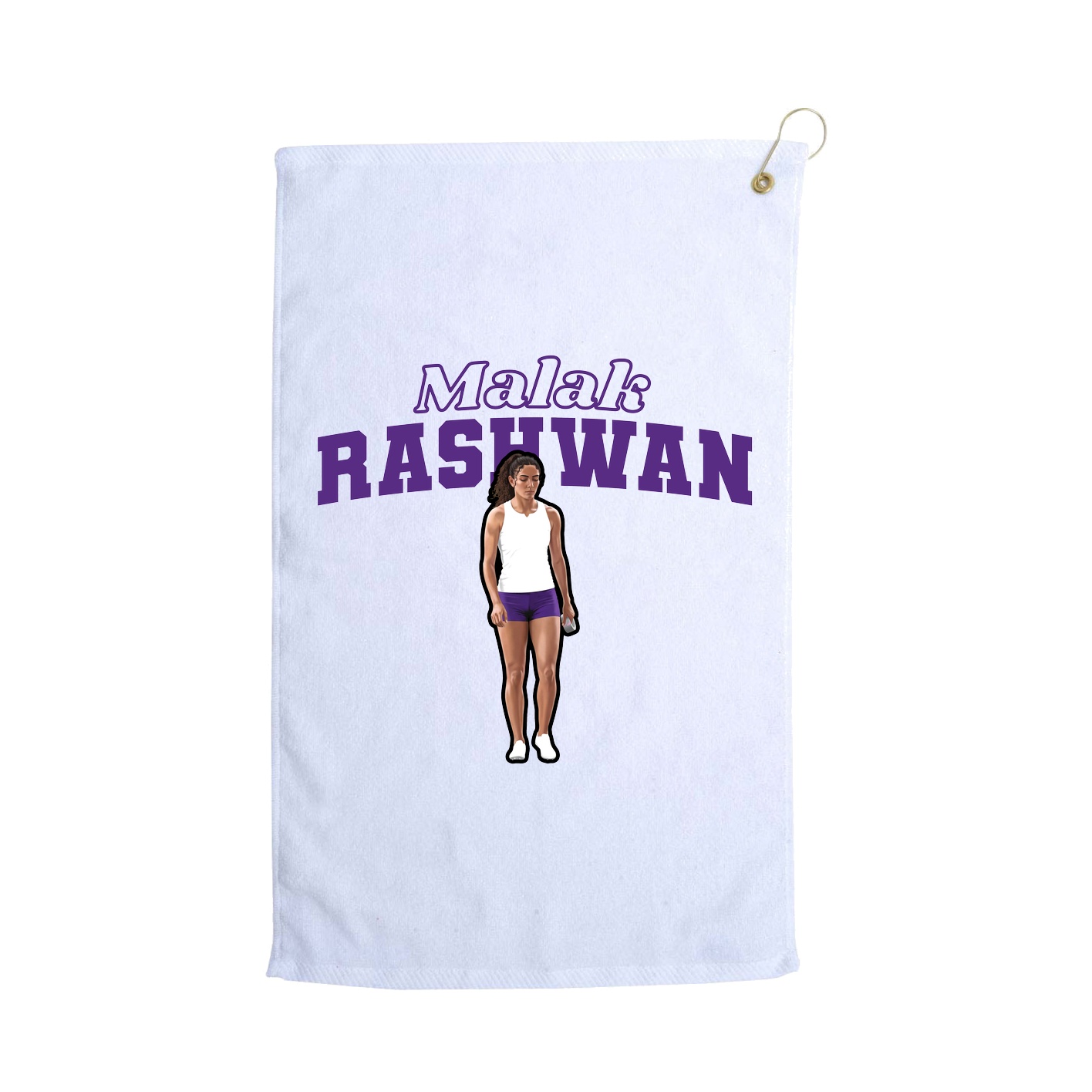 Golf Towel — Name Arch in White