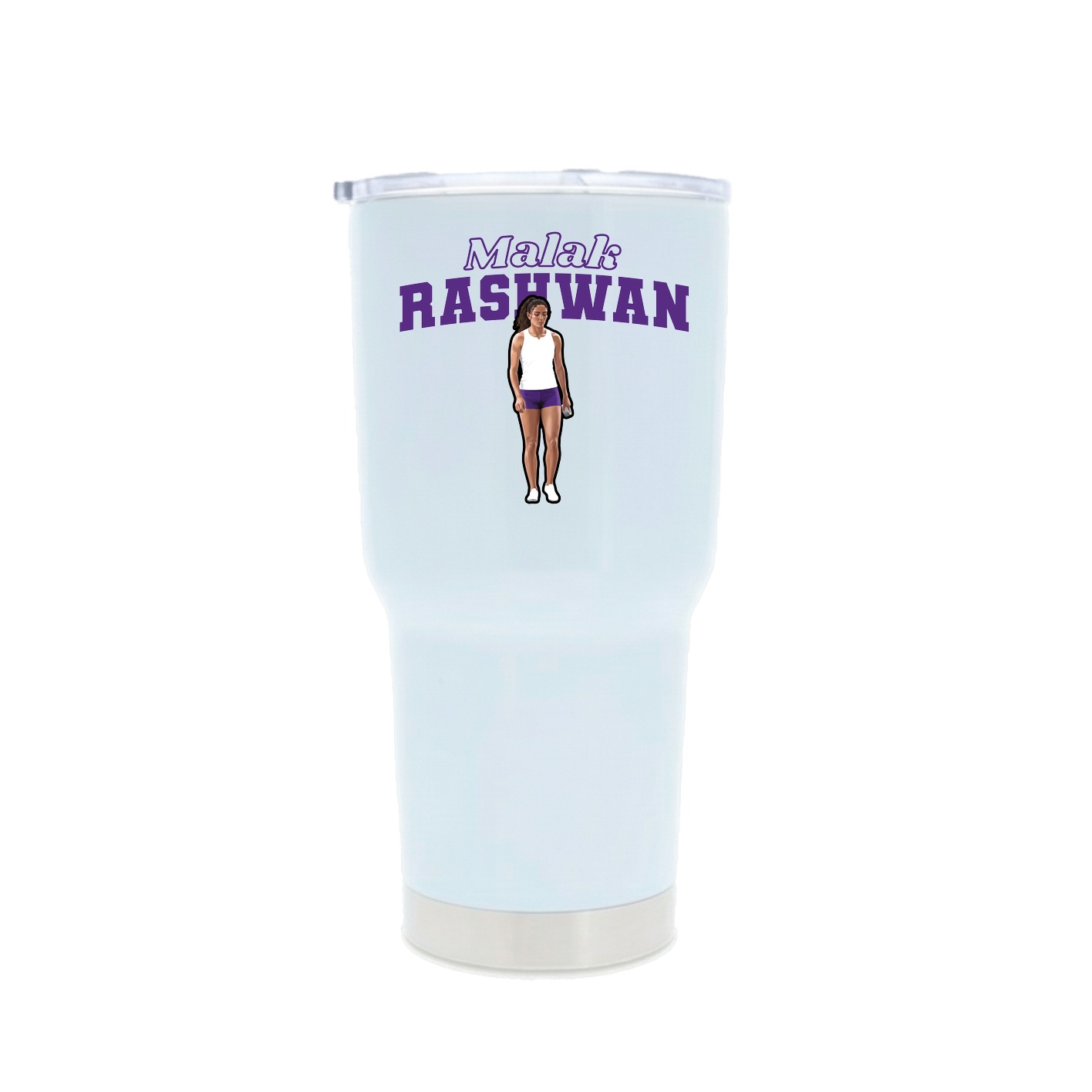 30oz Stainless Steel Tumbler — Name Arch in White