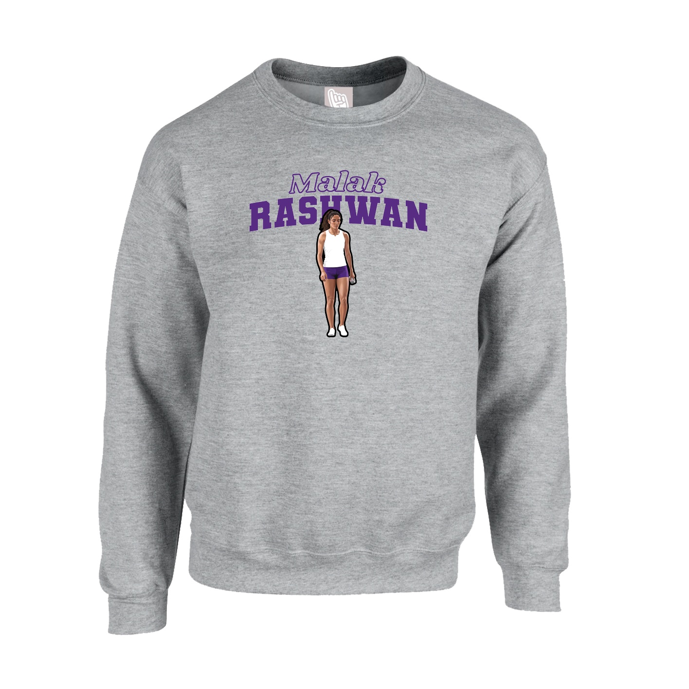 Fleece Crew — Name Arch in Grey