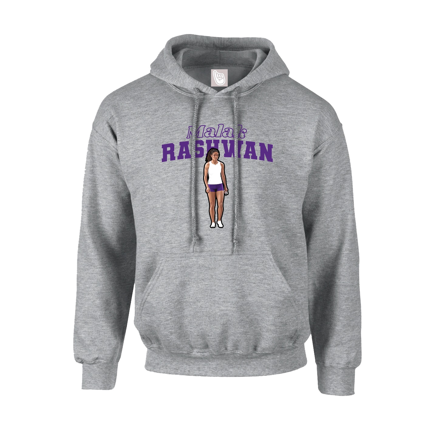Youth Hoodie — Name Arch in Grey