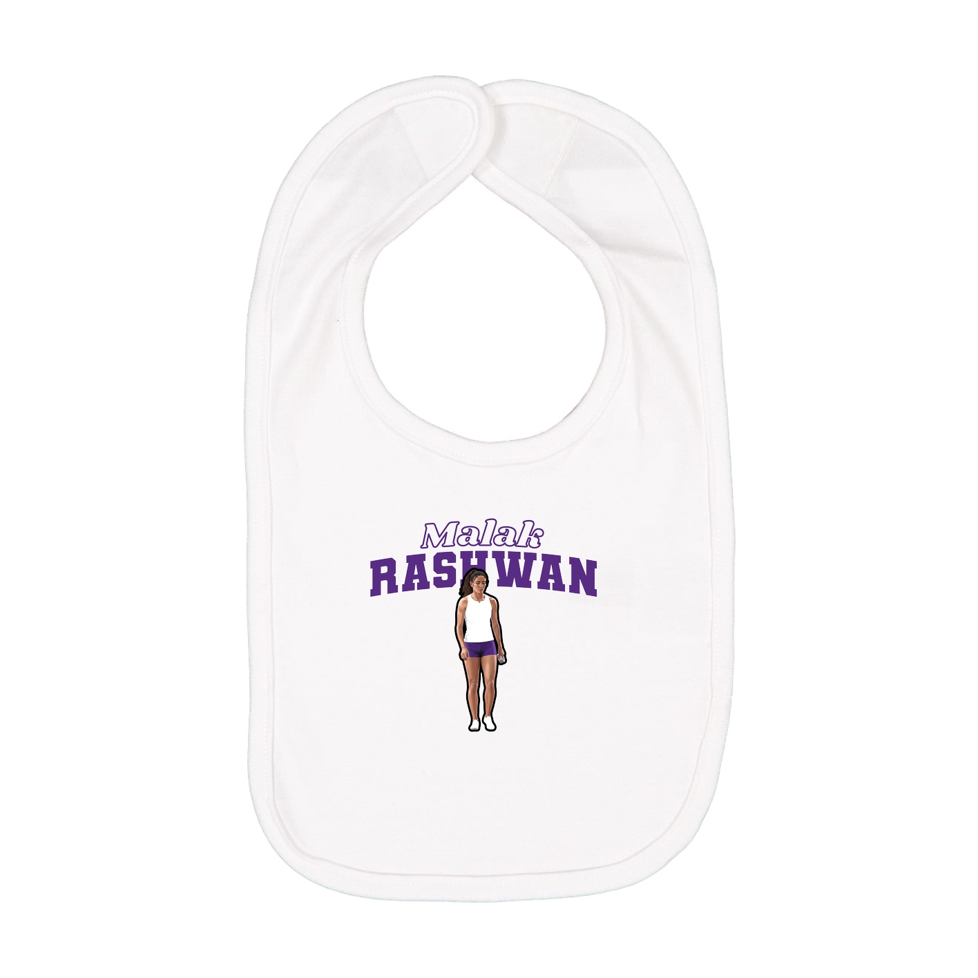 Infant Bib — Name Arch in White
