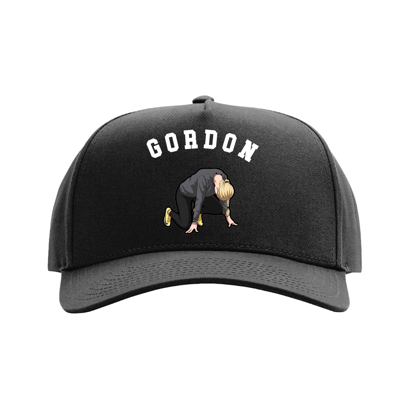 Full Fabric Five-Panel Champ Cap — Shirsey Arch in Black