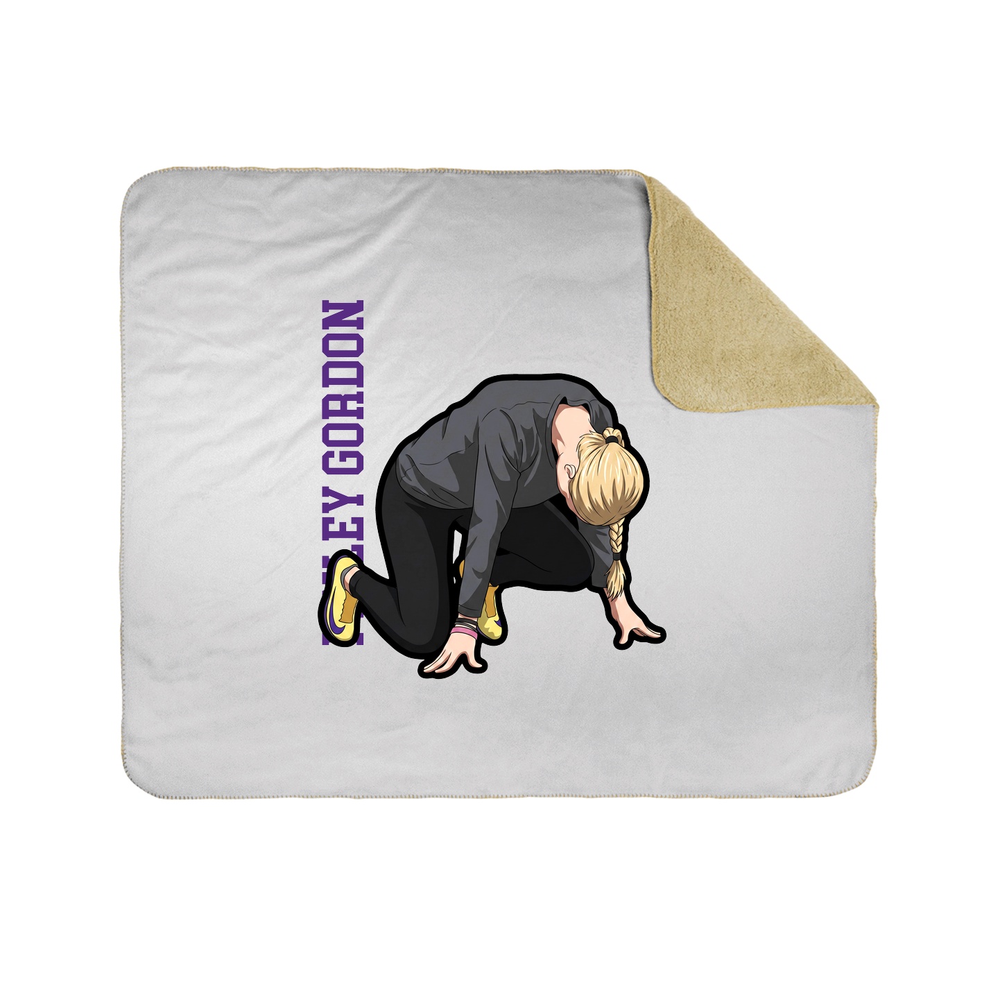 Throw Blanket — Name Vertical in White