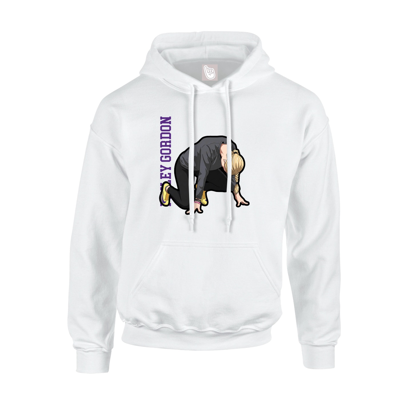 Youth Hoodie — Name Vertical in White