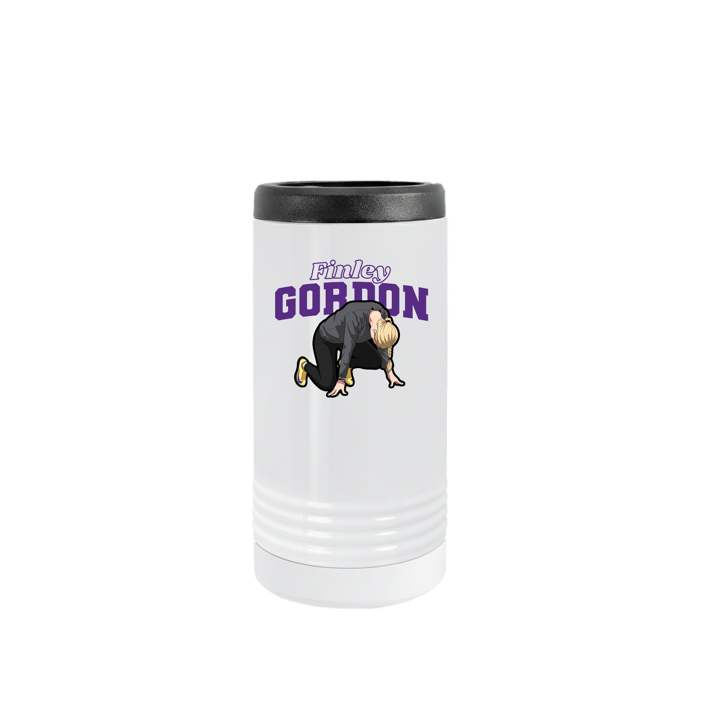 Slim Beverage Holder — Name Arch in White