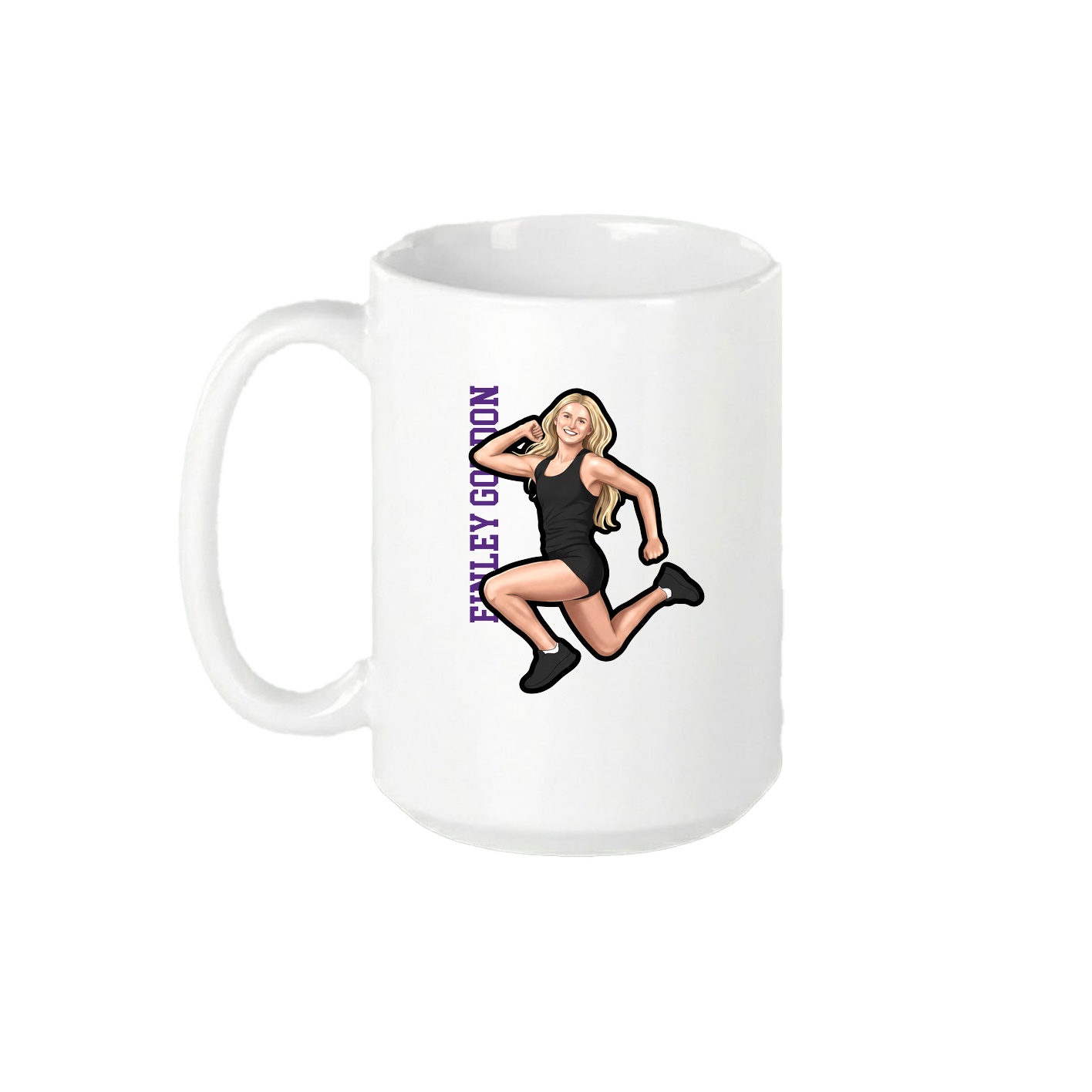 15oz Coffee Mug — Name Vertical in White