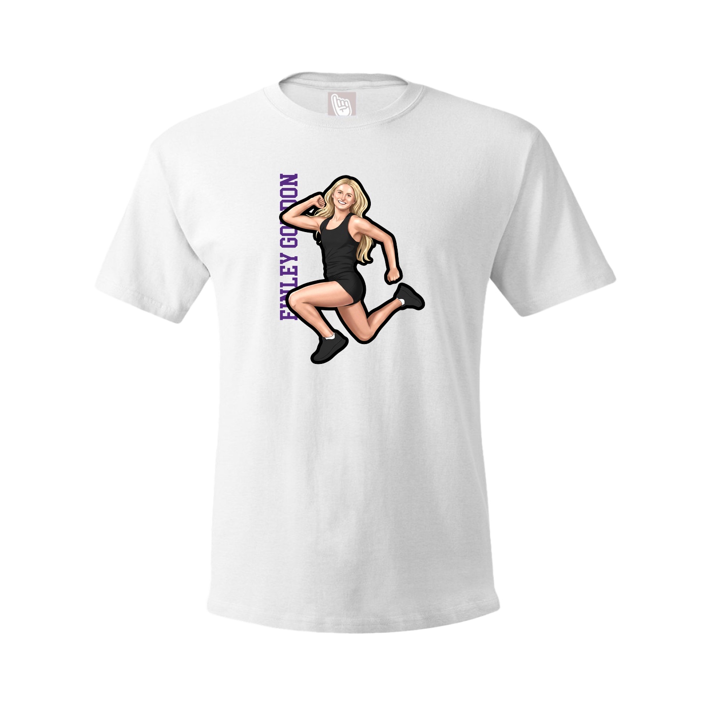 Tee — Name Vertical in White