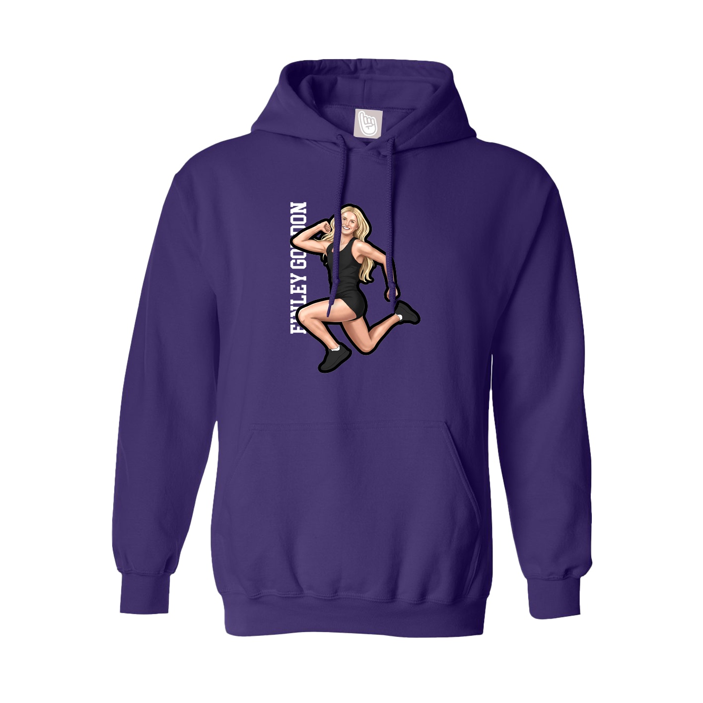 Youth Hoodie — Name Vertical in Purple