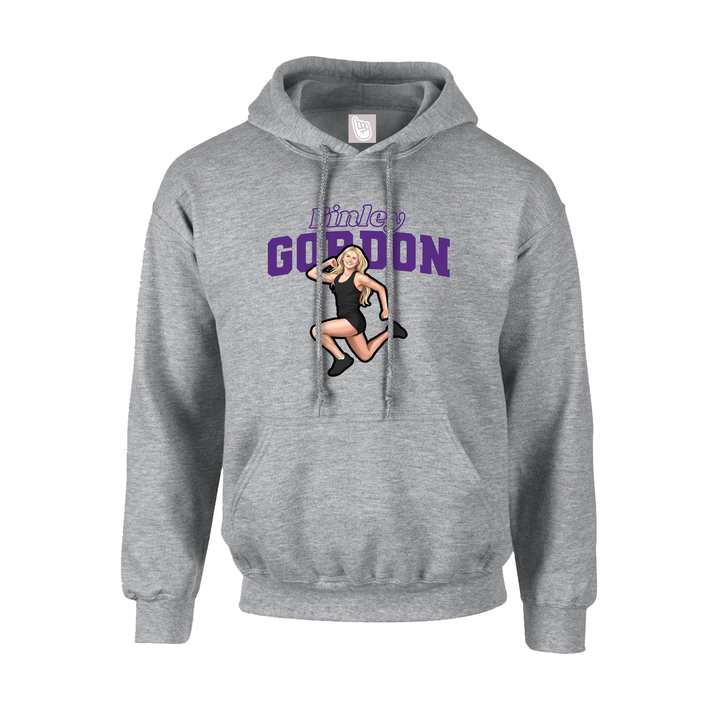 Youth Hoodie — Name Arch in Grey