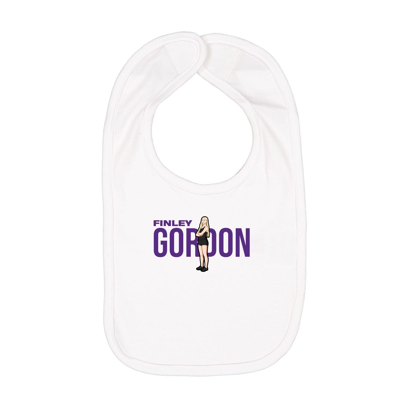 Infant Bib — Player Name in White