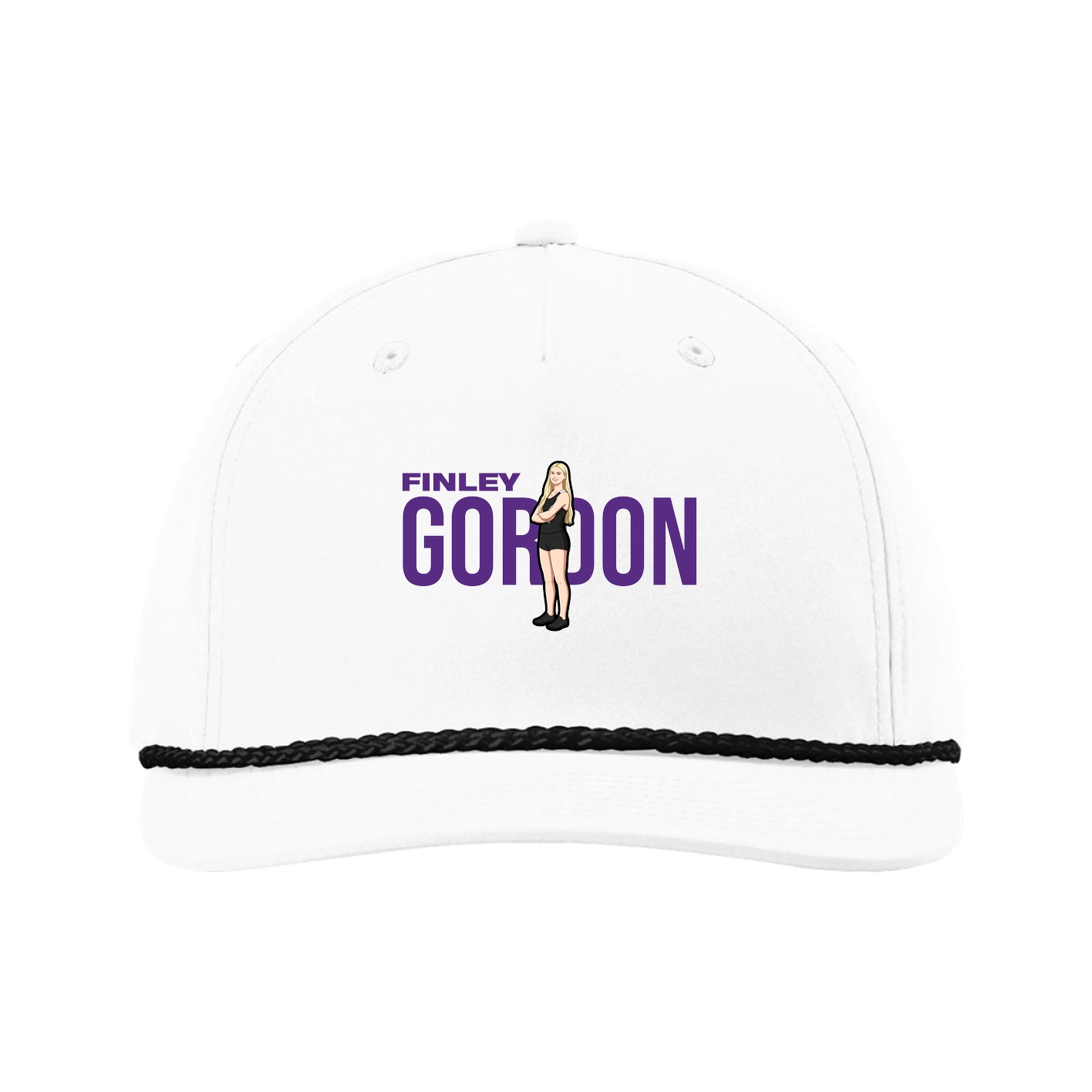 Five-Panel Classic Rope Cap — Player Name in White