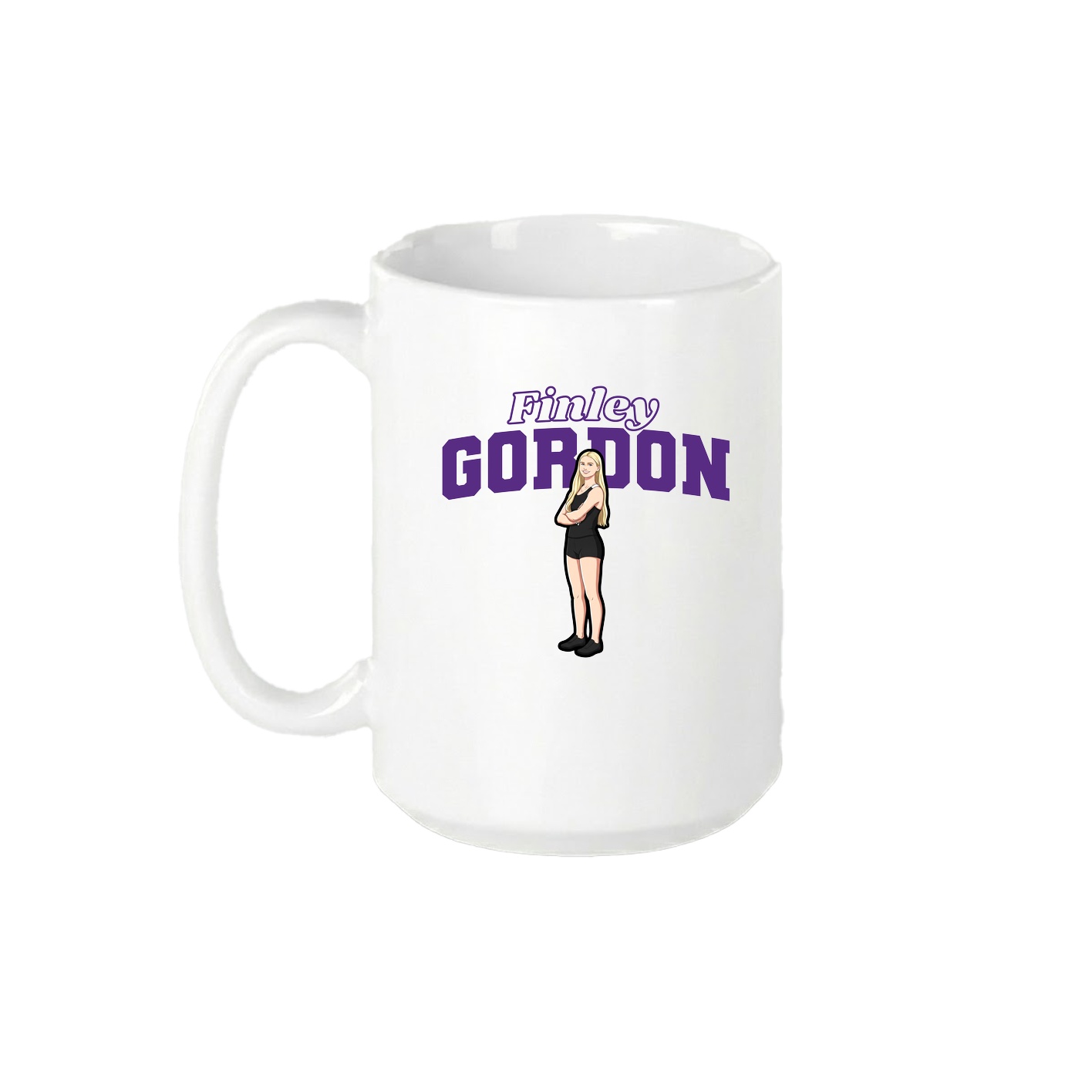 15oz Coffee Mug — Name Arch in White