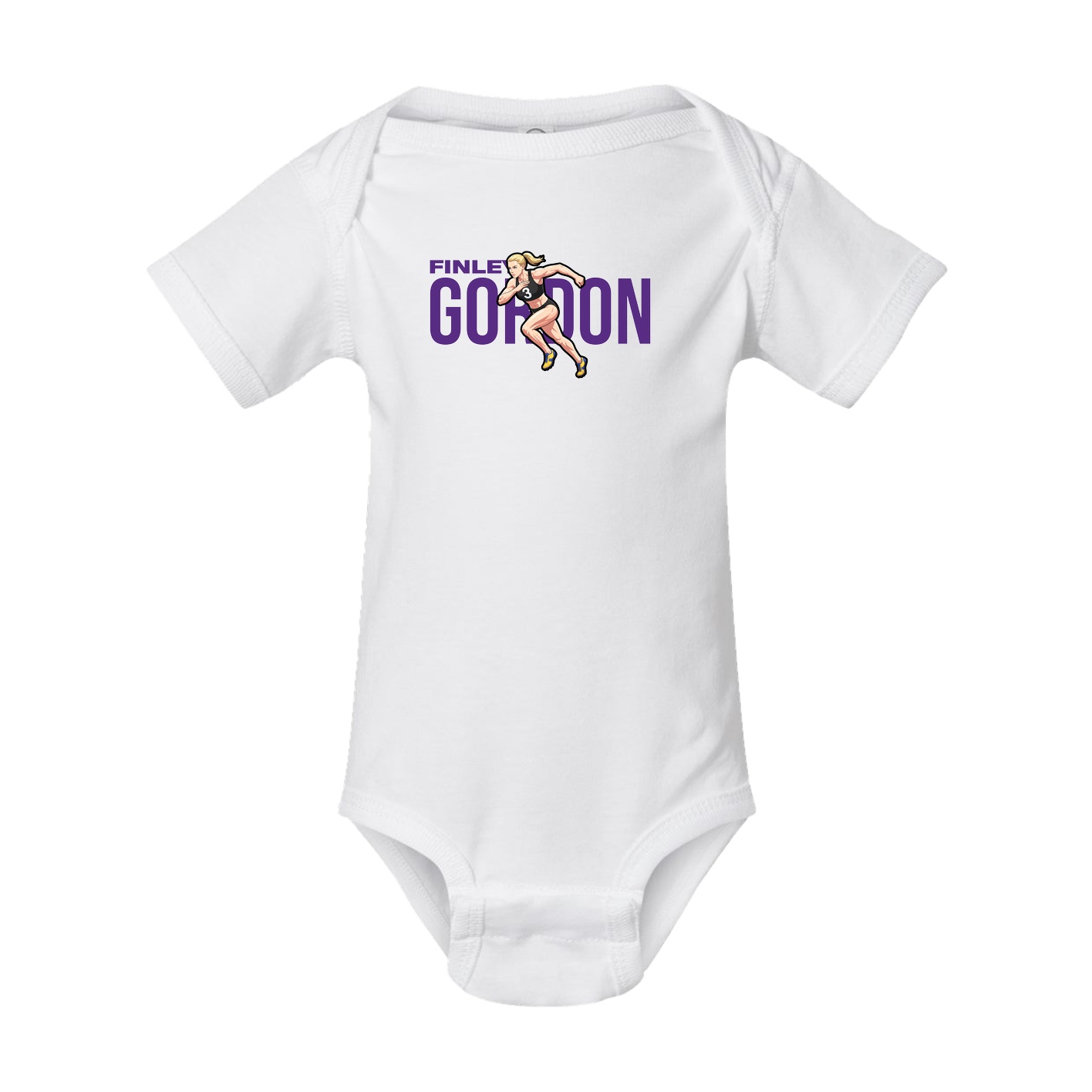 Baby Onesie — Player Name in White
