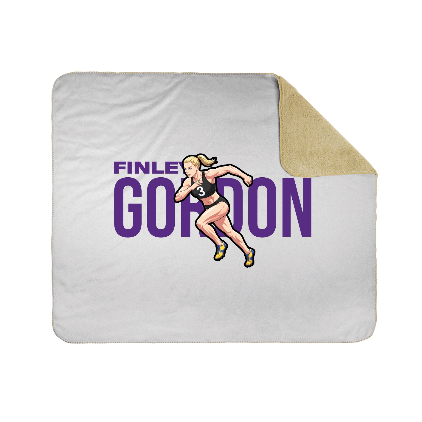 Throw Blanket — Player Name in White