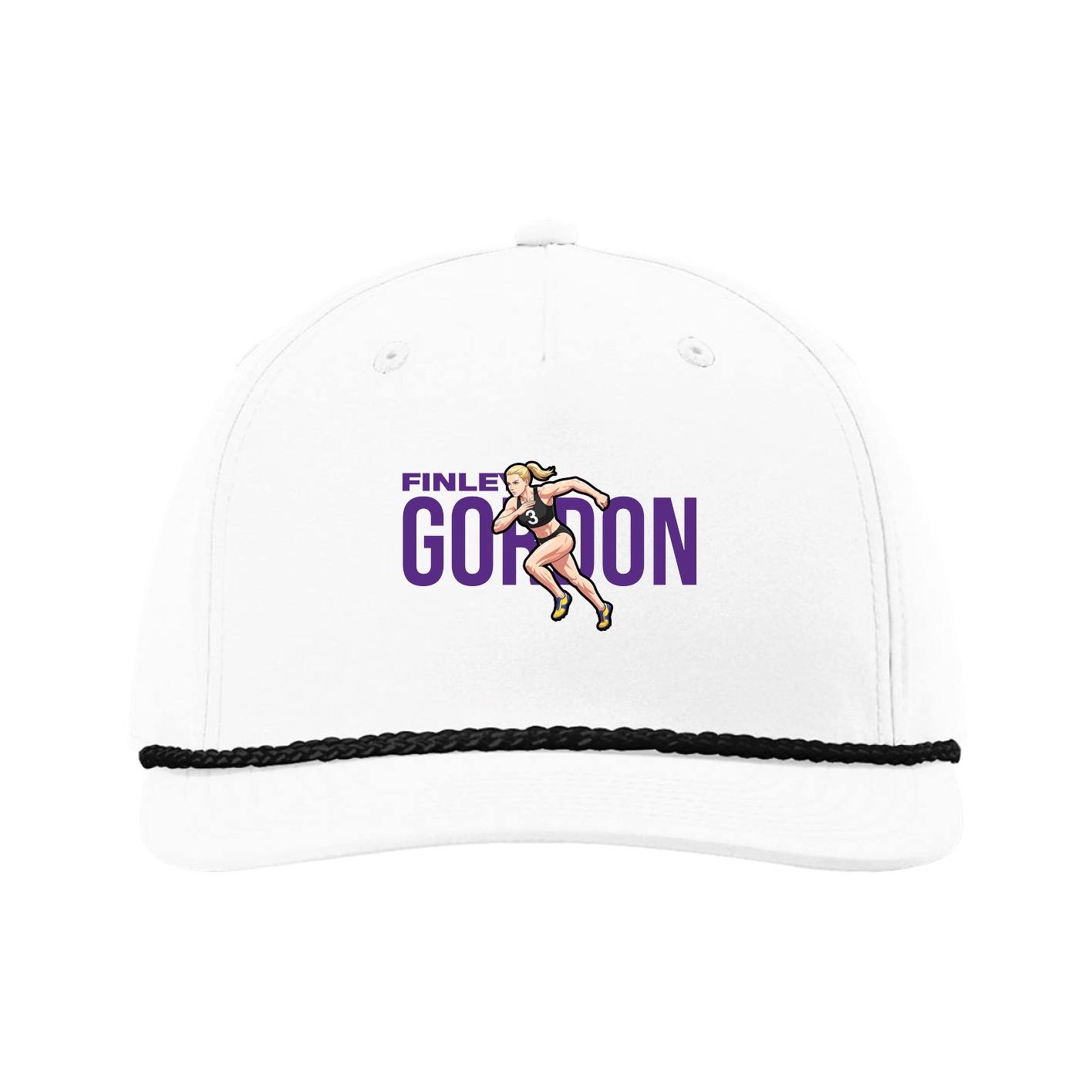 Five-Panel Classic Rope Cap — Player Name in White