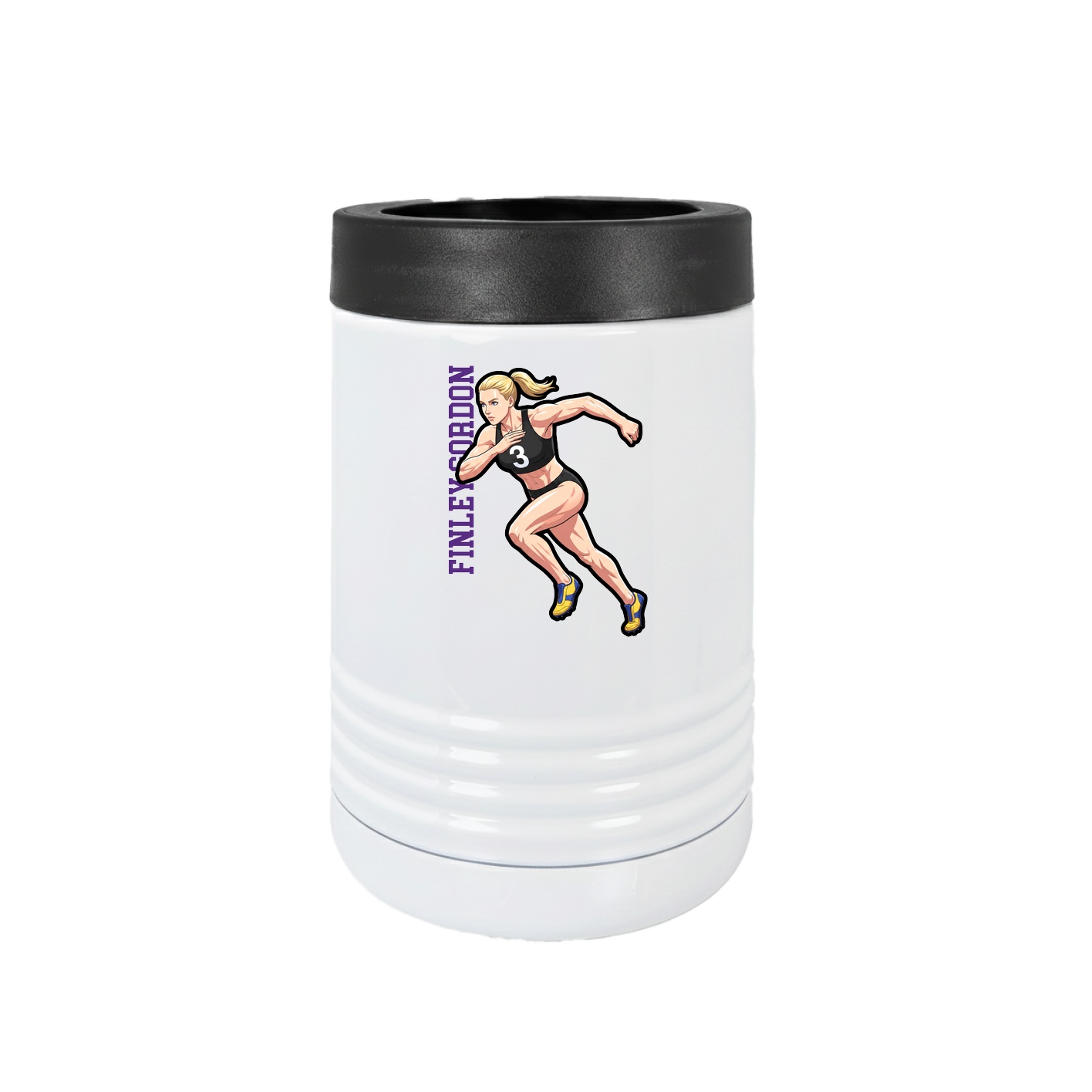 Beverage Holder — Name Vertical in White