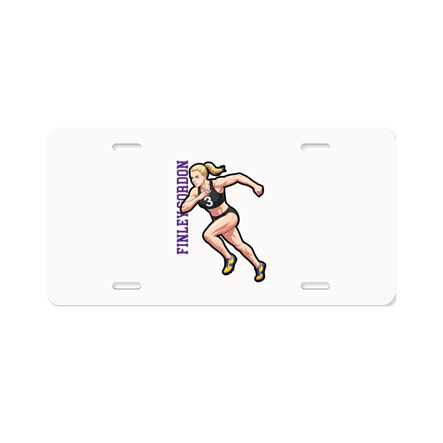 License Plate — Name Vertical in Classic