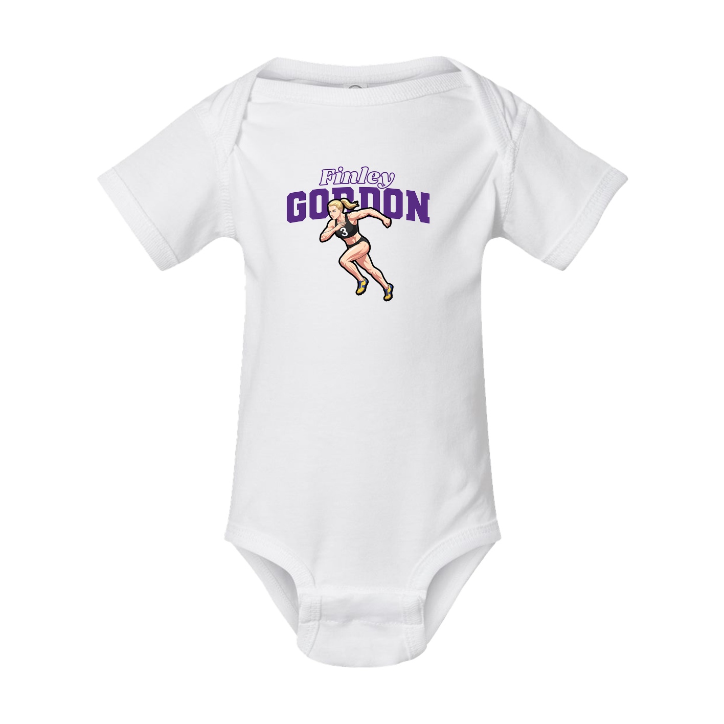 Baby Onesie — Name Arch in White