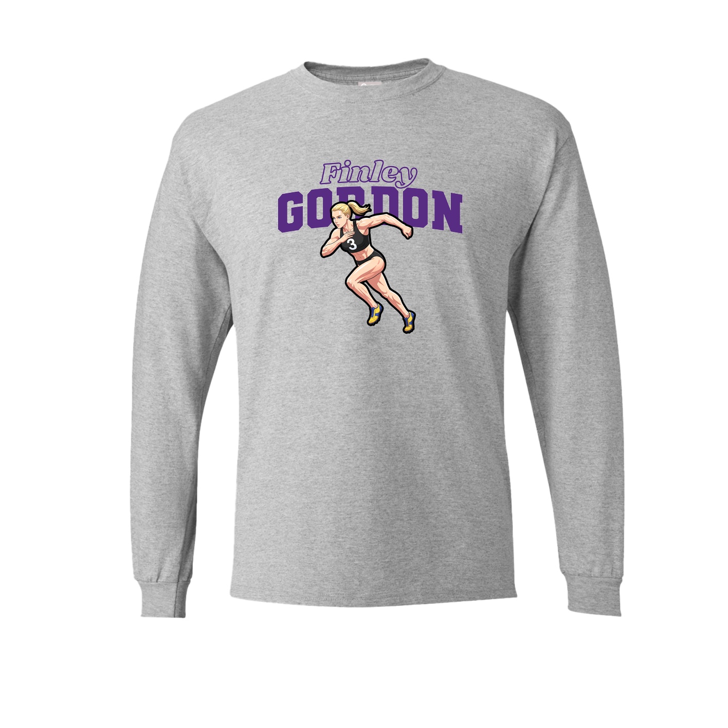 Long Sleeve Tee — Name Arch in Grey