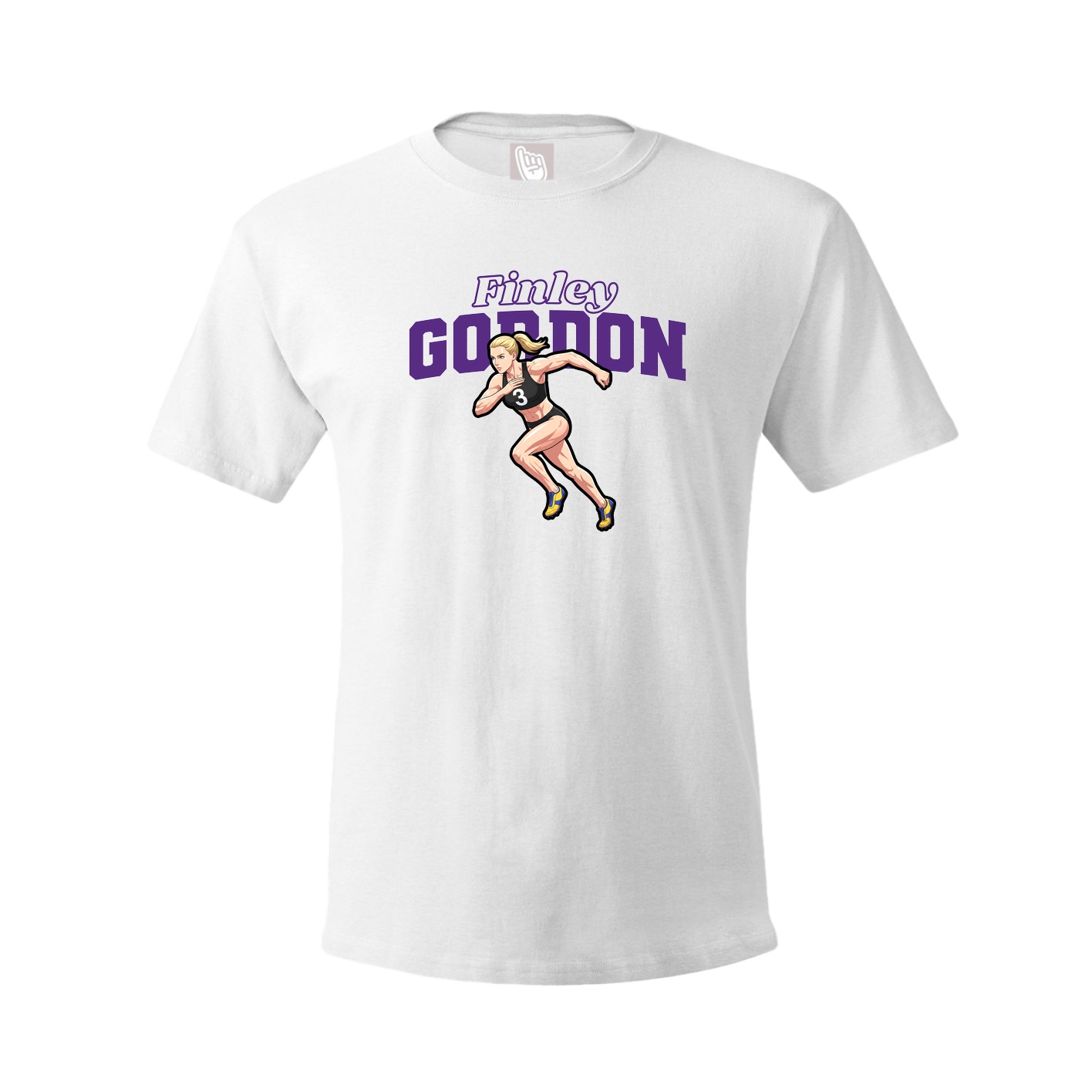 Youth Tee — Name Arch in White