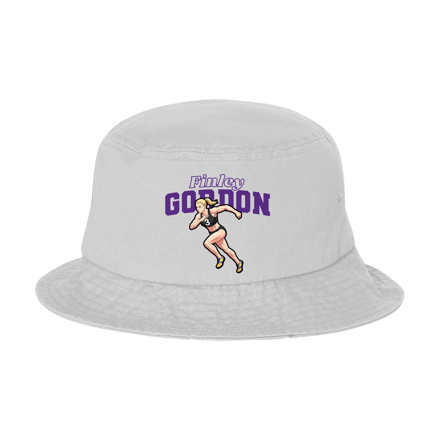 Bucket Cap — Name Arch in White