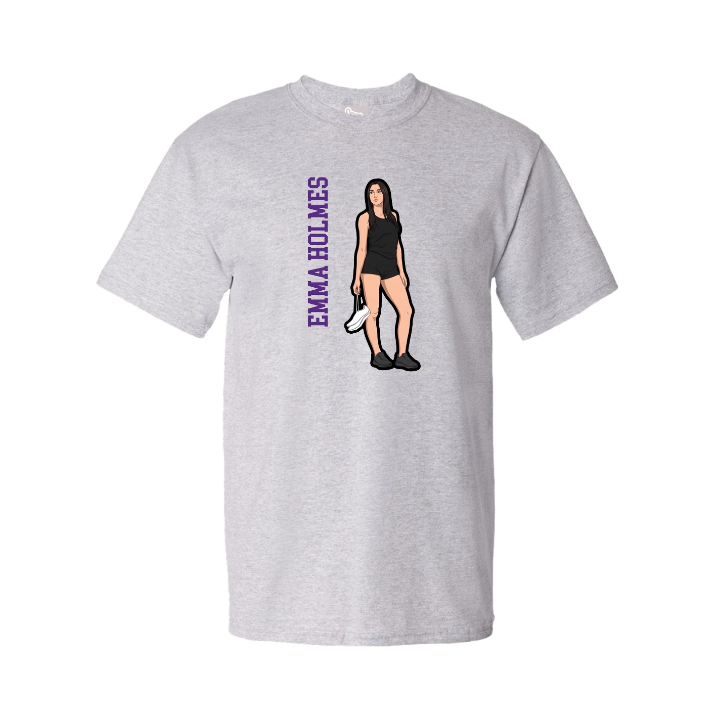Youth Tee — Name Vertical in Grey