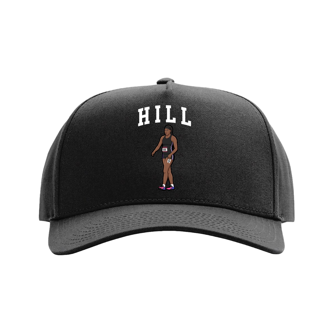 Full Fabric Five-Panel Champ Cap — Shirsey in Black