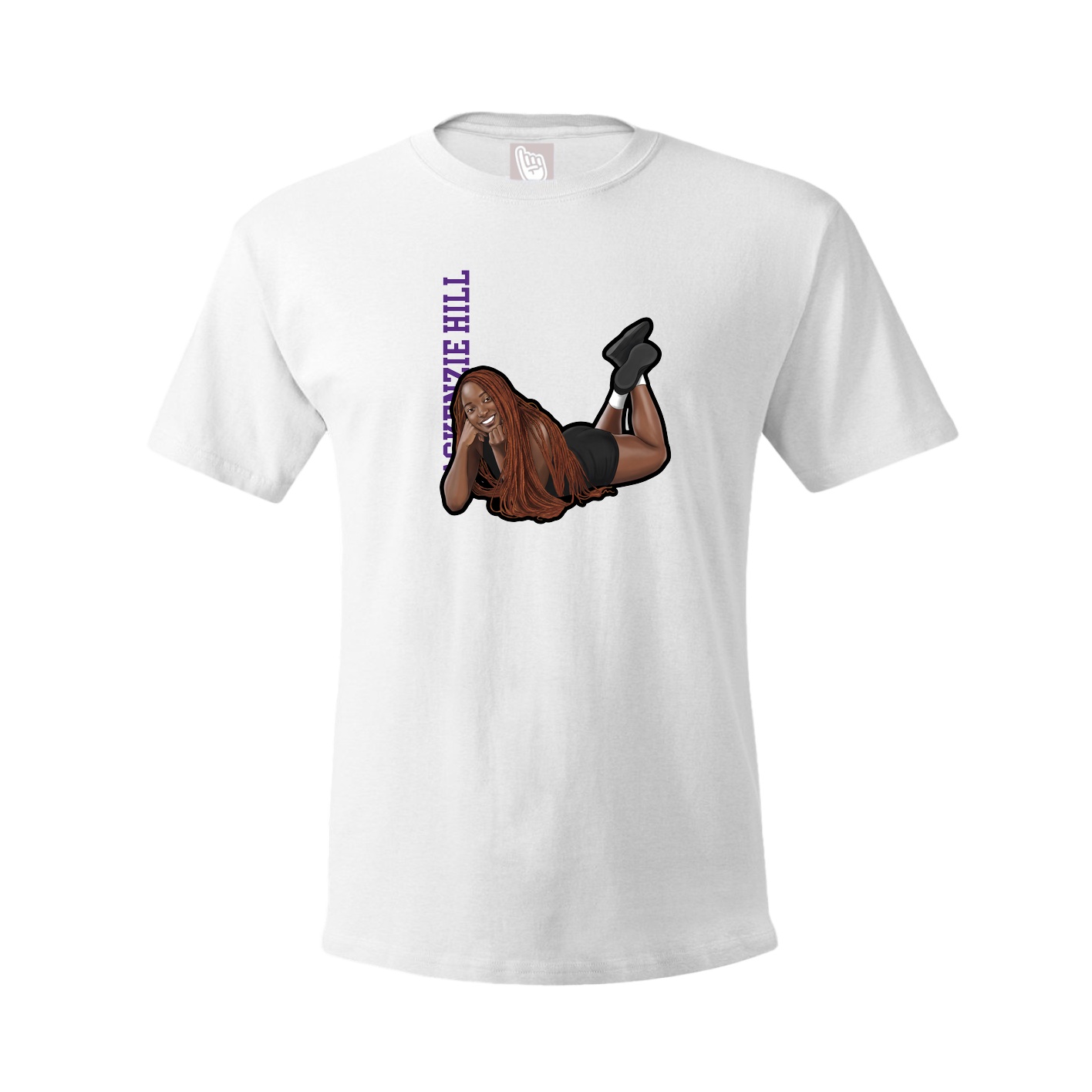 Youth Tee — Name Vertical in White