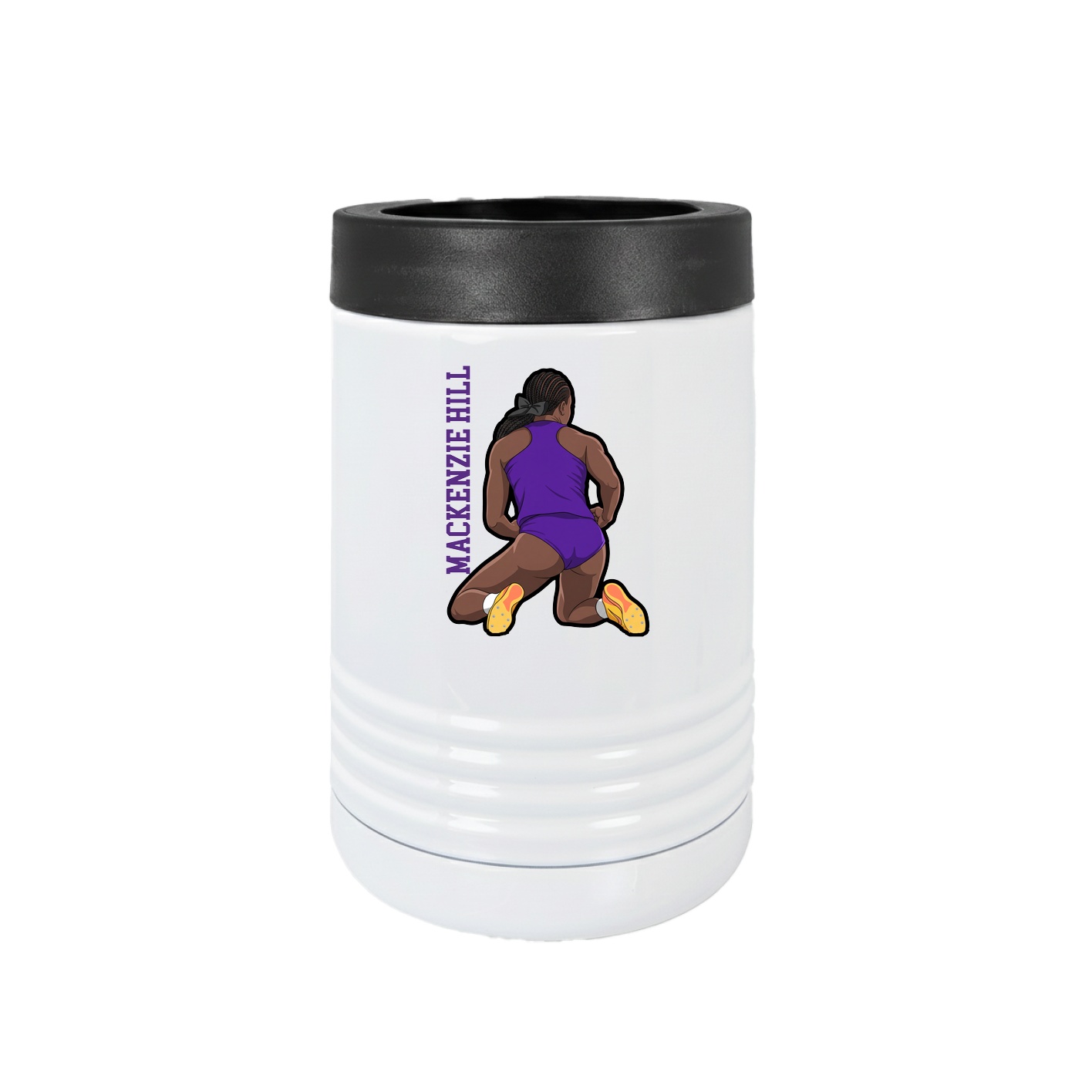 Beverage Holder — Name Vertical in White