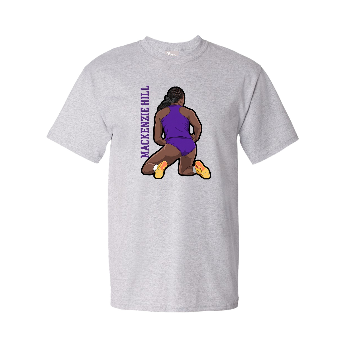 Tee — Name Vertical in Grey
