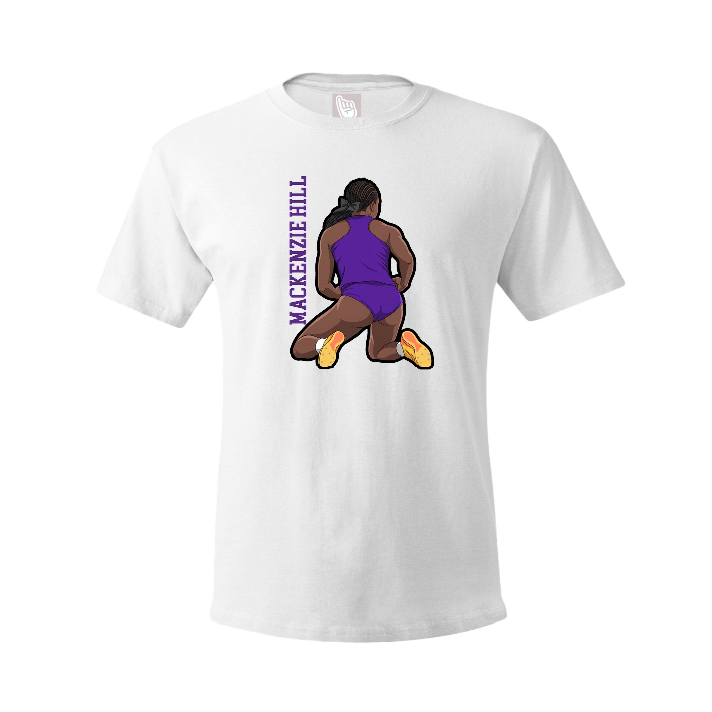 Tee — Name Vertical in White