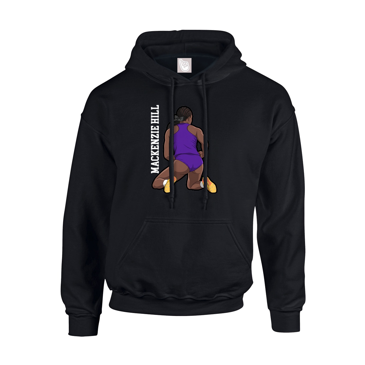 Youth Hoodie — Name Vertical in Black